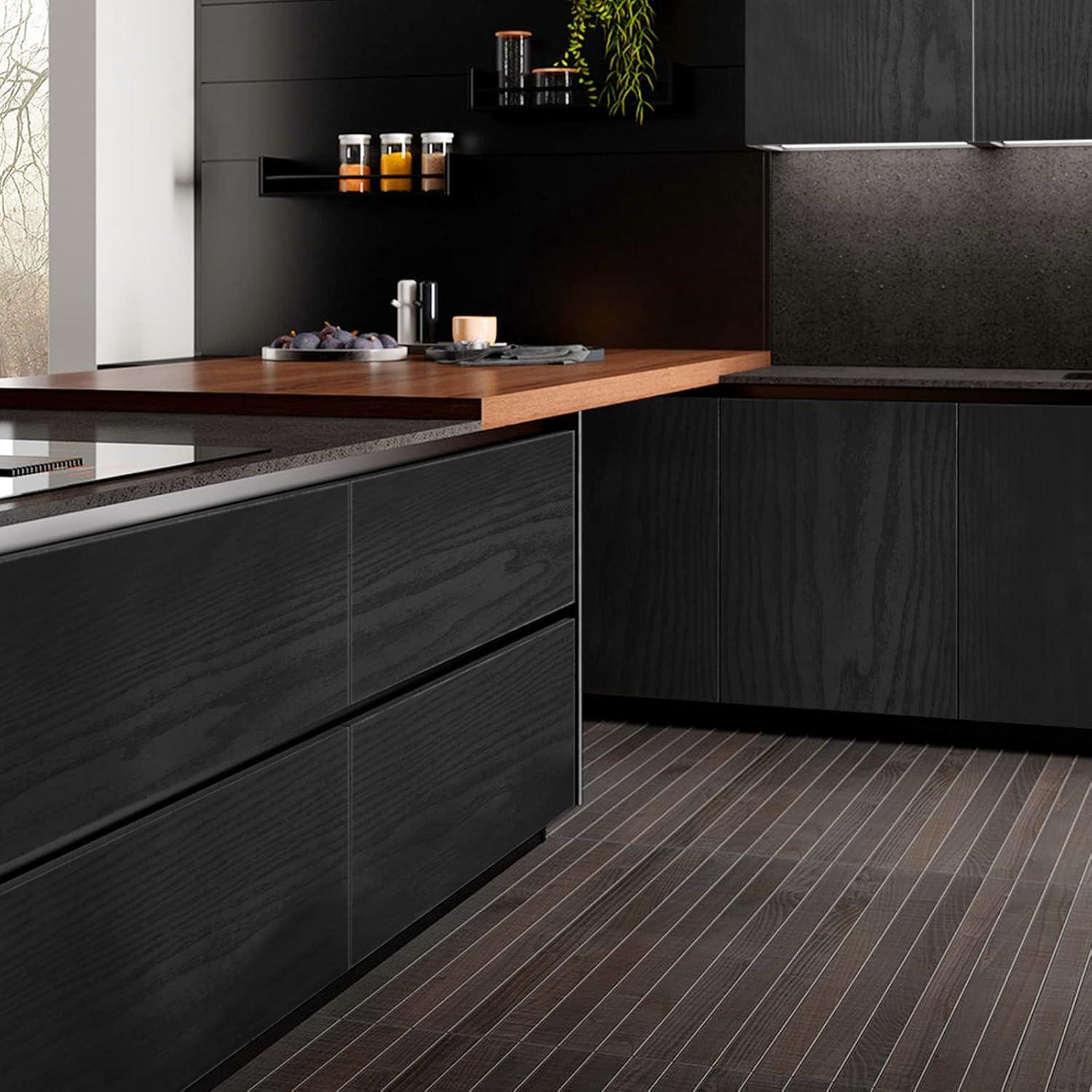 Papel Contact Autoadhesivo Seonta Madera Negra 30x300 cm