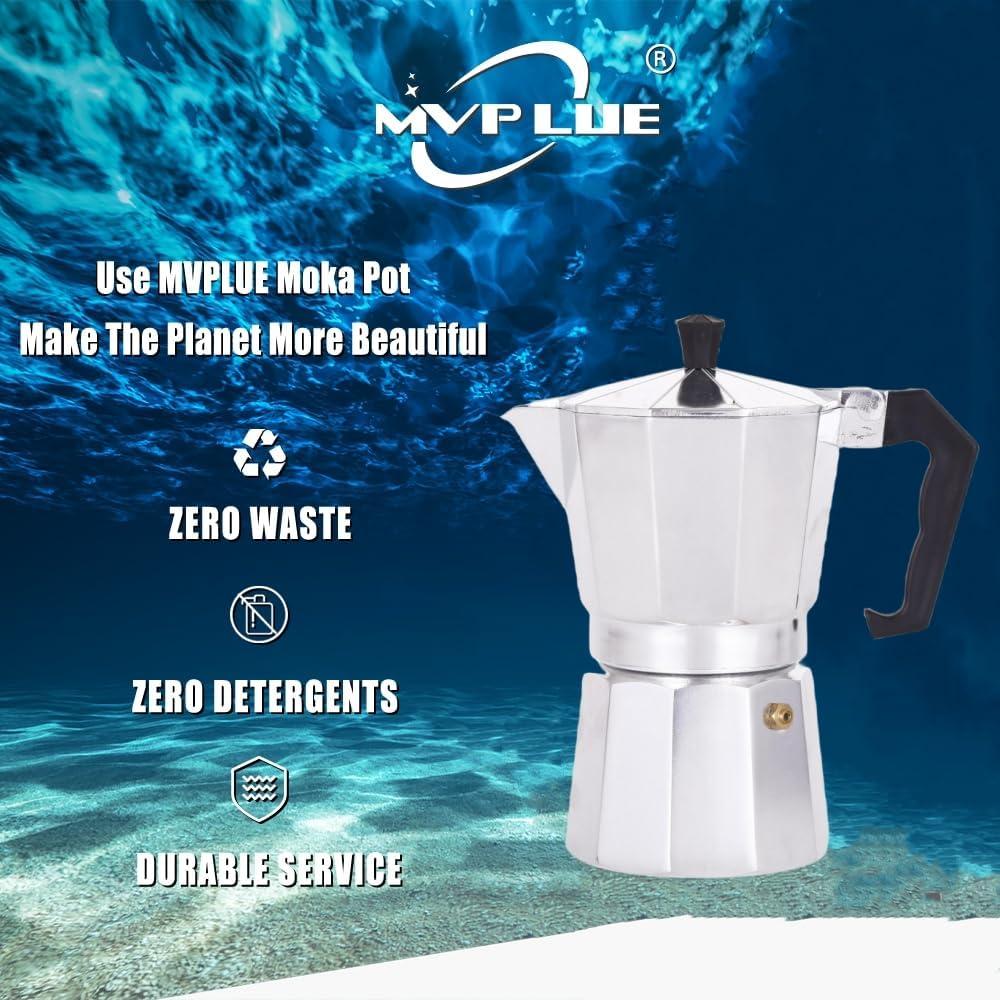 Cafetera Moka Pot 1 Taza MVPLUE Aluminio Plateado 173g