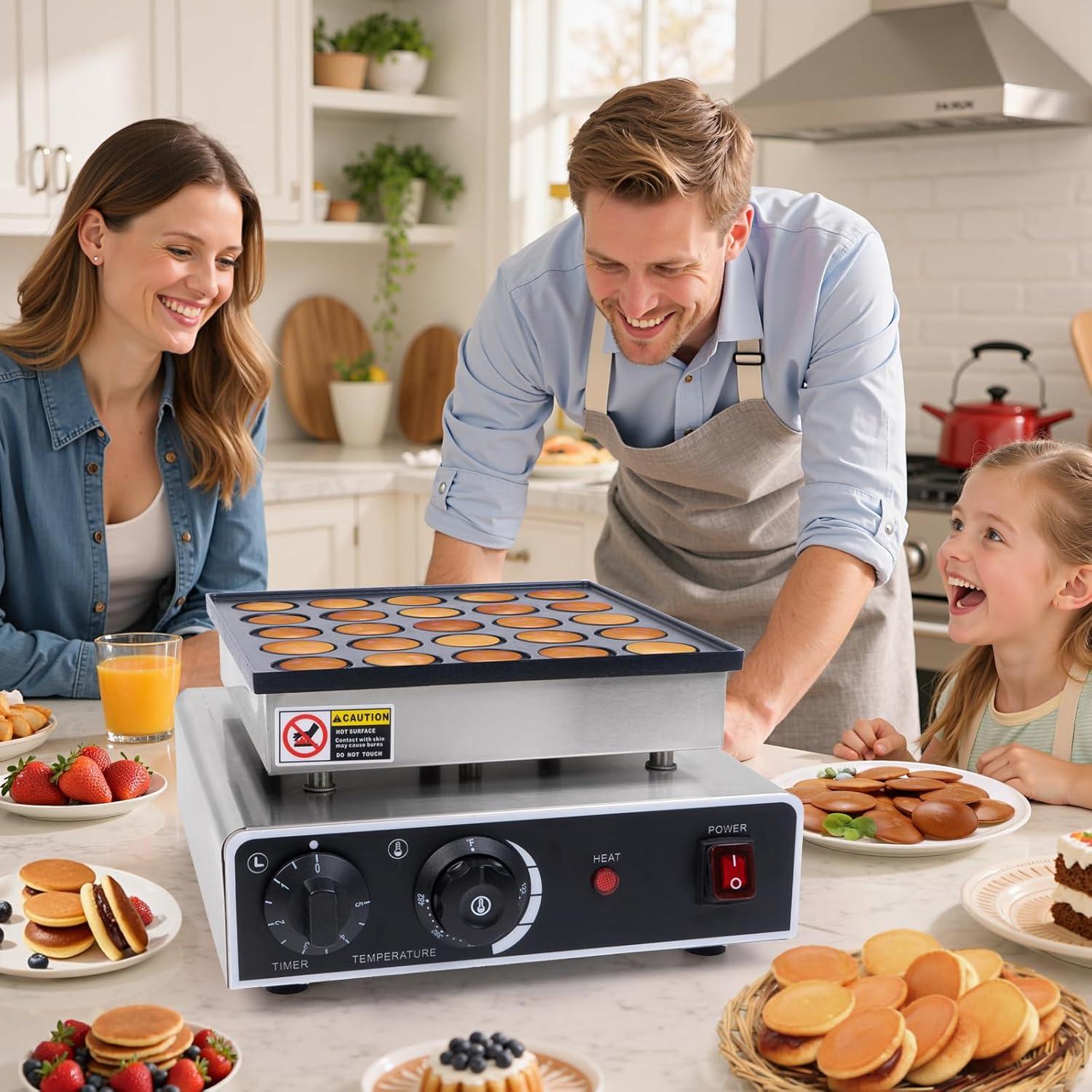 Fabricante de Pancakes Mini Dyna-Living 950W 25PCS Antiadherente