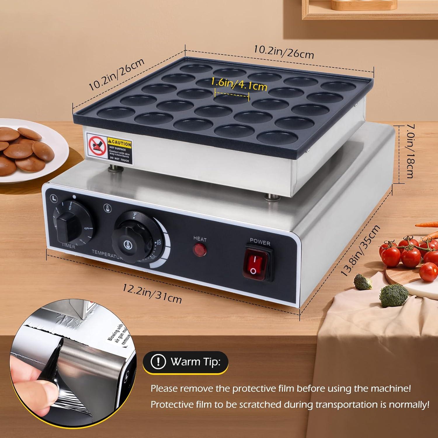 Fabricante de Pancakes Mini Dyna-Living 950W 25PCS Antiadherente