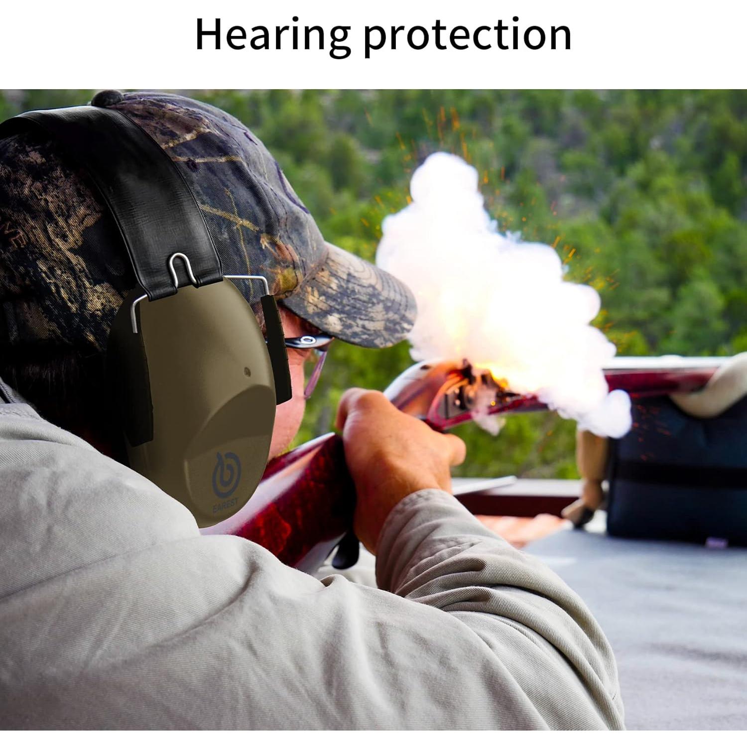 Protectores de Oídos EAREST Verde Militar NRR 20 dB Plegables