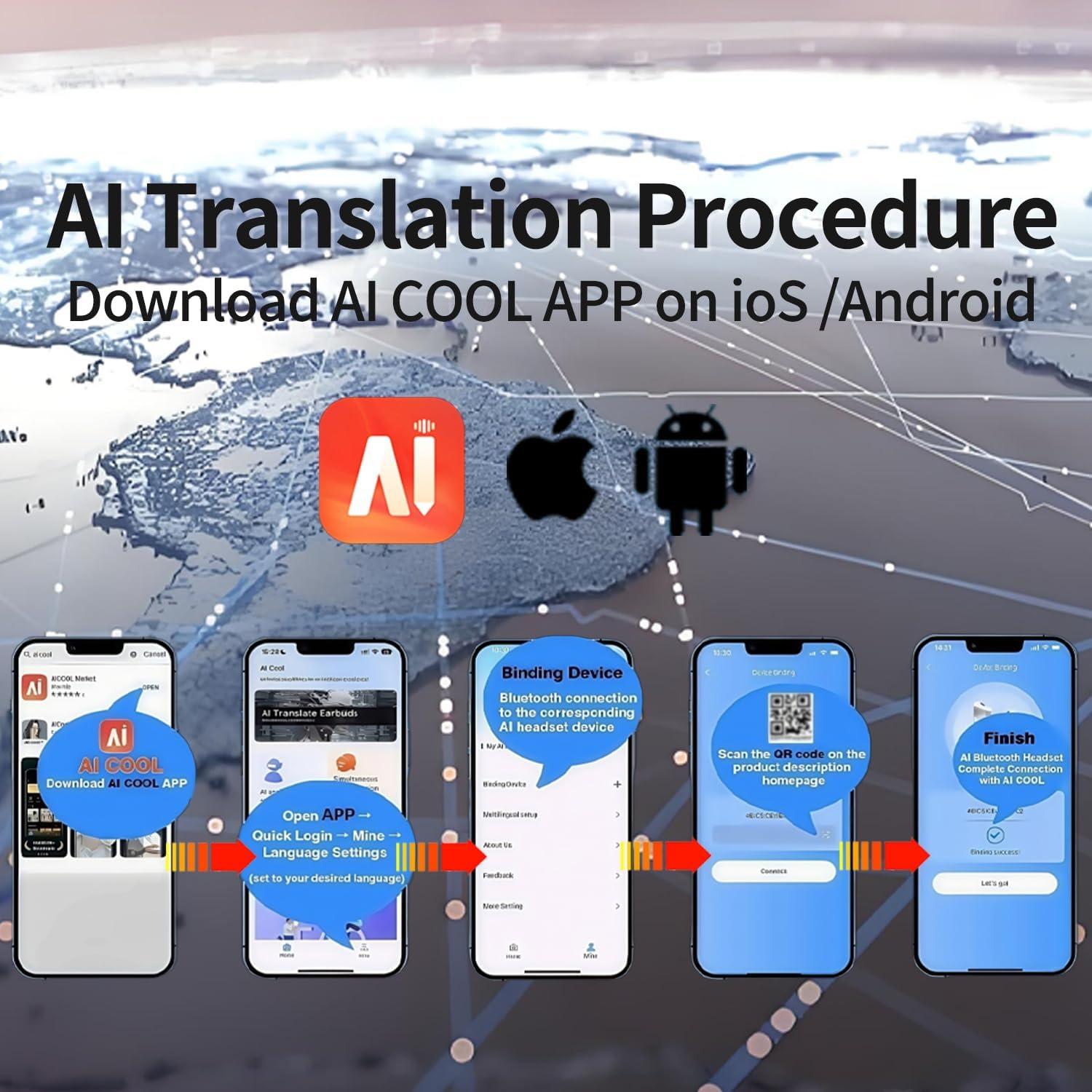 Auriculares Traductores AI 3 en 1 - 144 Idiomas, 36h Batería