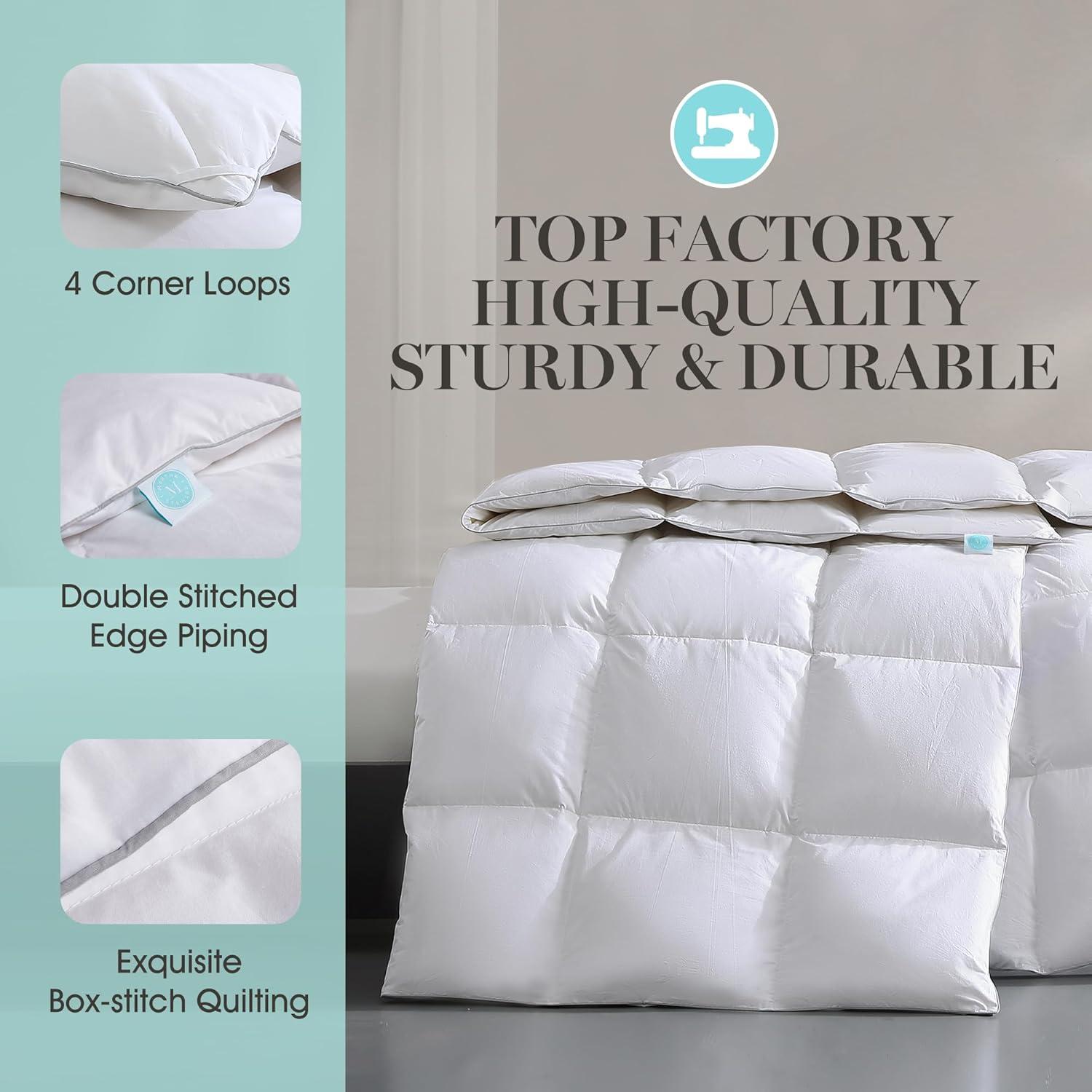 Edredón de Plumas de Ganso Martha Stewart Individual 100% Algodón