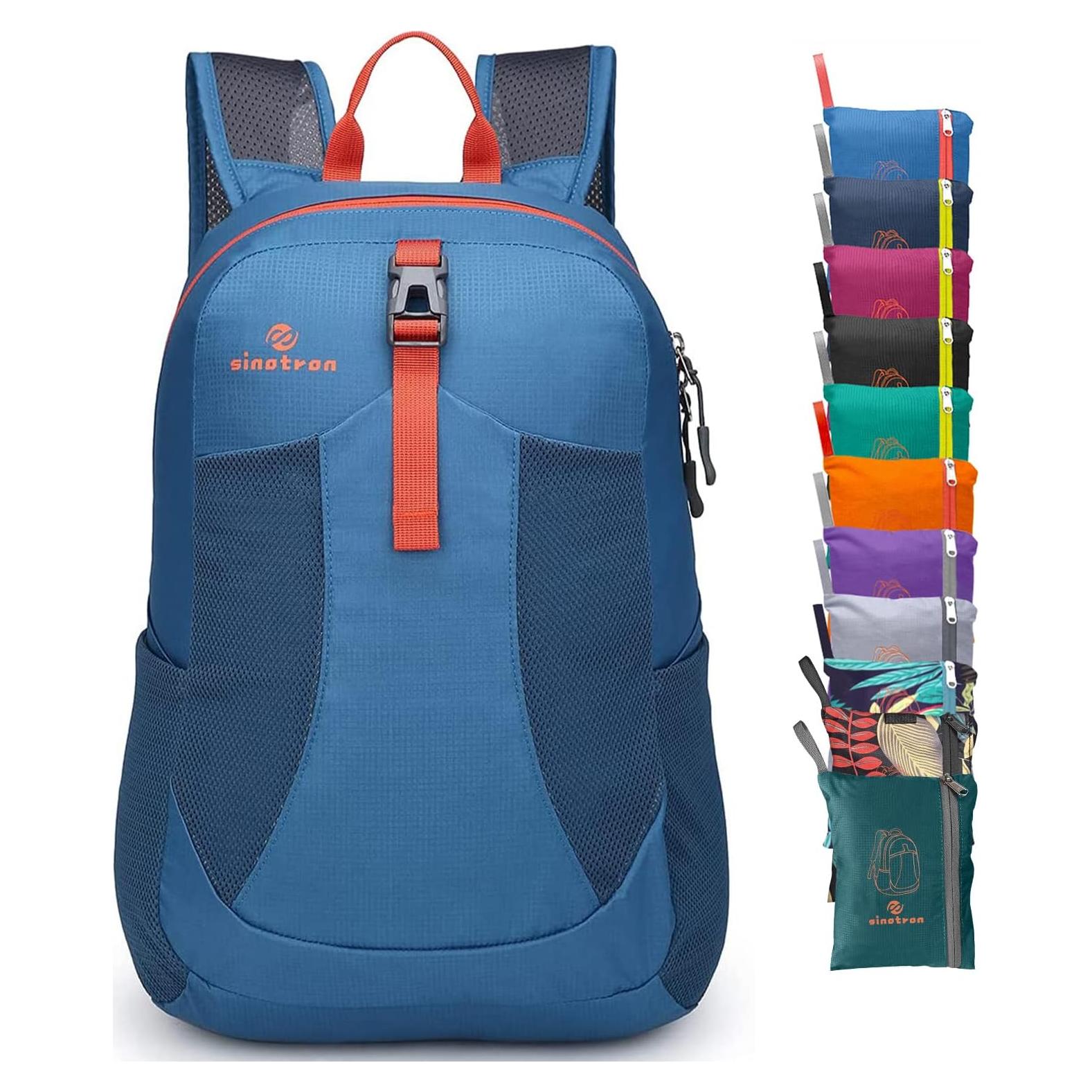 Mochila Plegable Sinotron 22L Nylon Azul para Senderismo