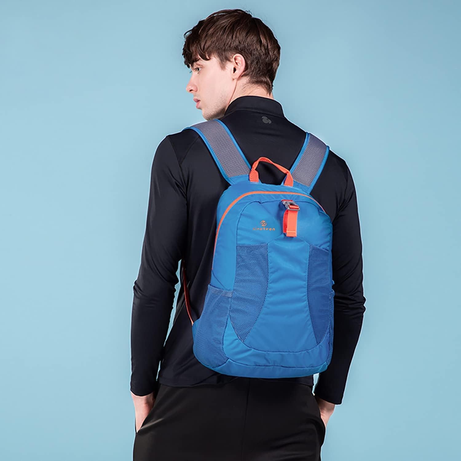 Mochila Plegable Sinotron 22L Nylon Azul para Senderismo