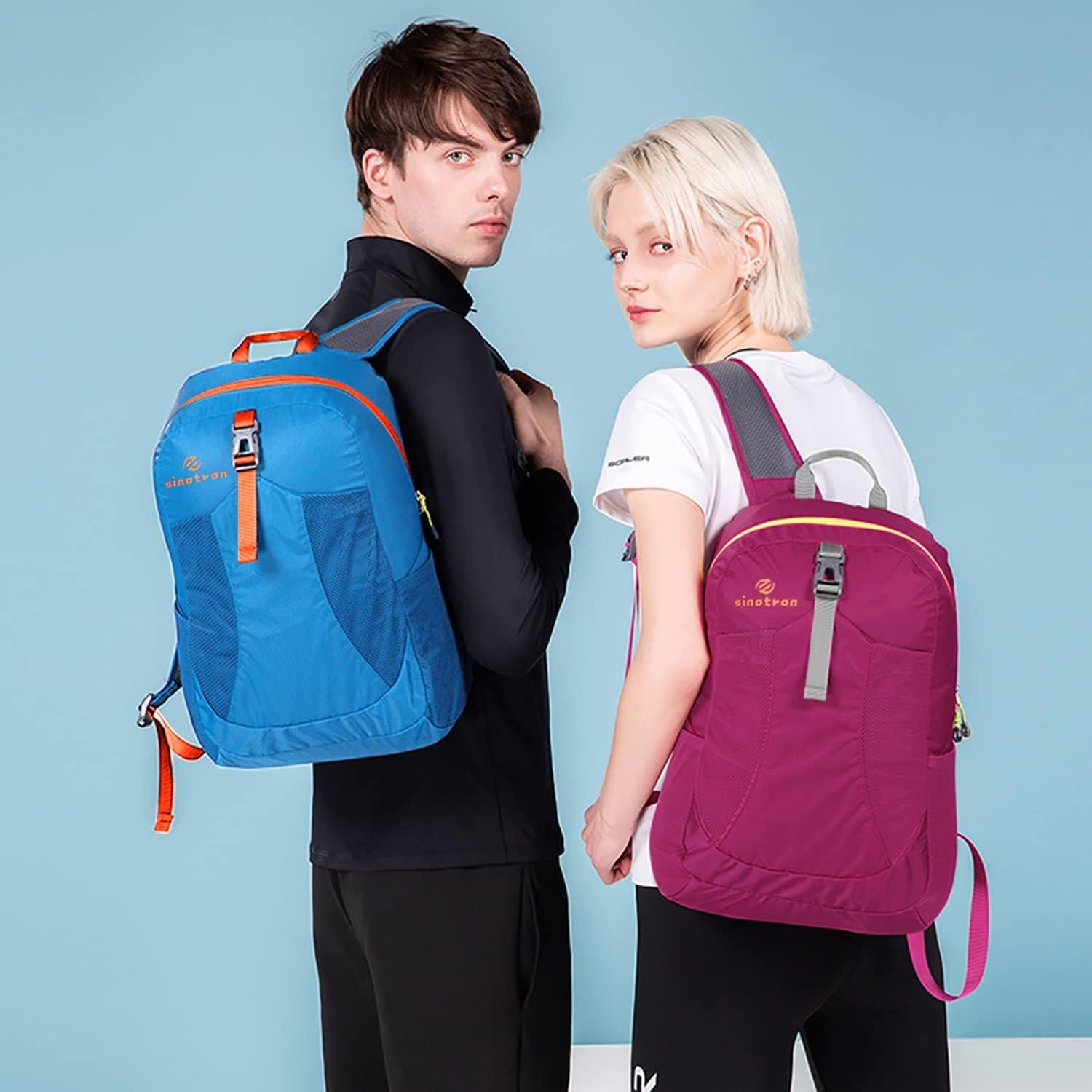 Mochila Plegable Sinotron 22L Nylon Azul para Senderismo