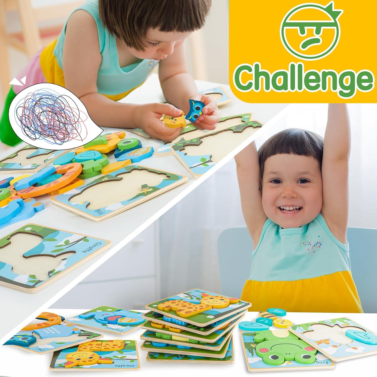 Rompecabezas de Madera Deli Animales 6 Piezas Montessori