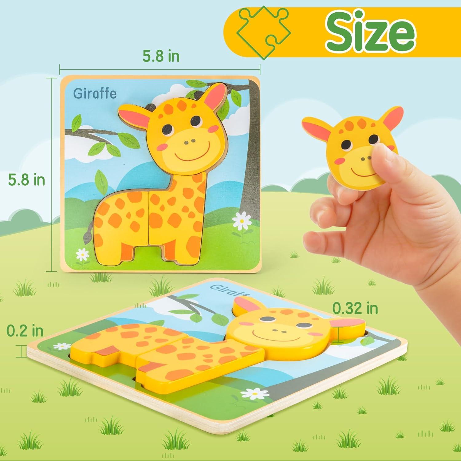 Rompecabezas de Madera Deli Animales 6 Piezas Montessori