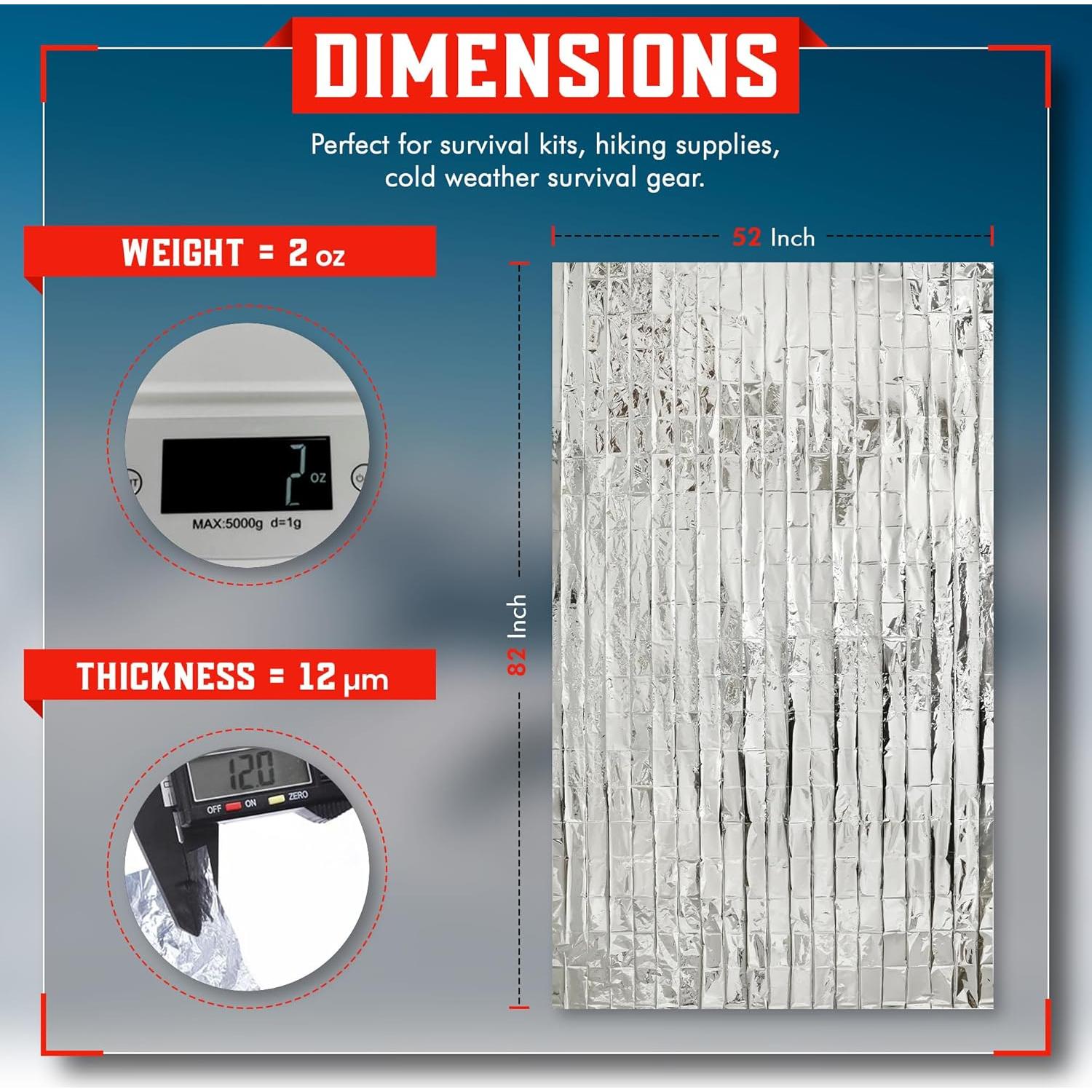 Manta de Emergencia Mart Cobra 4-Pack Mylar Térmicas 213x132cm