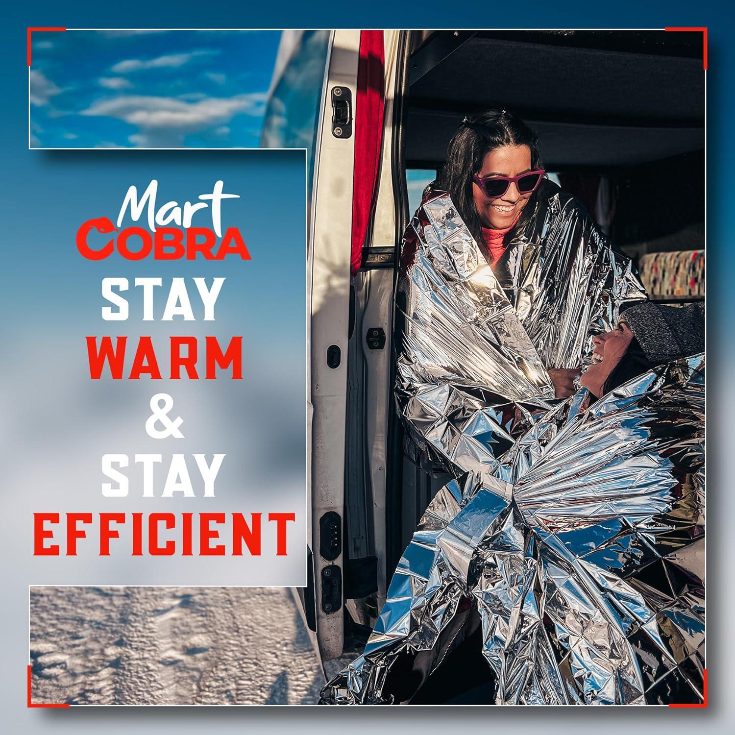 Manta de Emergencia Mart Cobra 4-Pack Mylar Térmicas 213x132cm