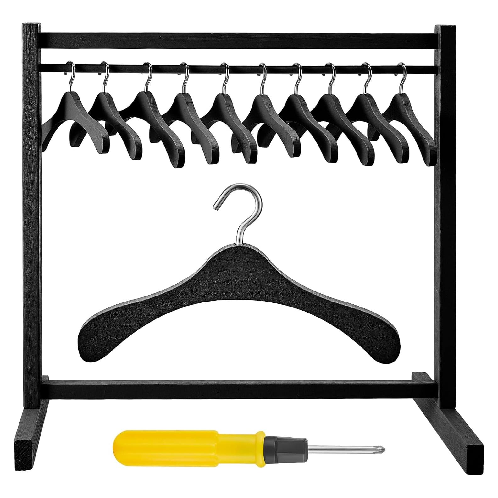 Perchero de Ropa para Muñecas Civaner 11 Piezas Negro