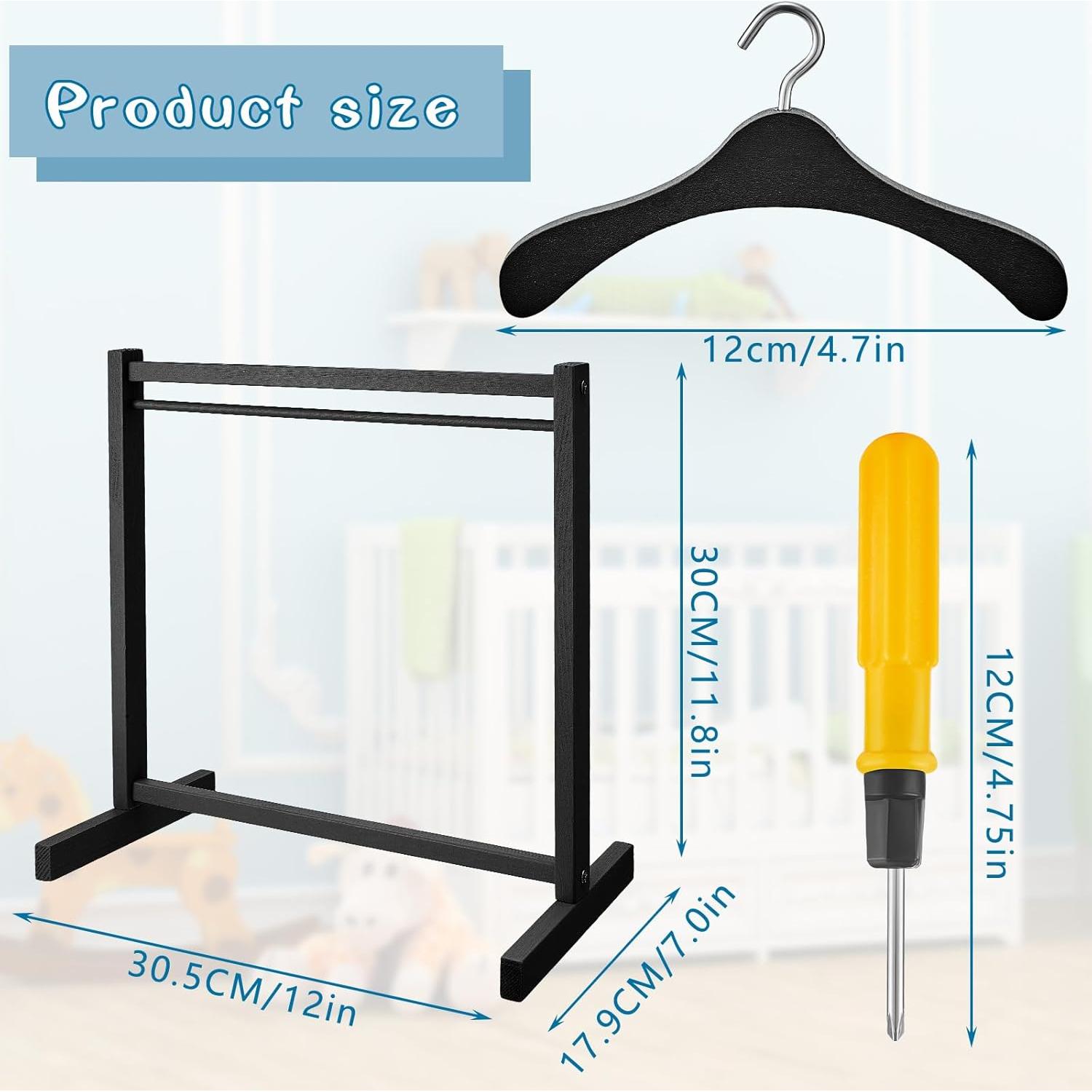 Perchero de Ropa para Muñecas Civaner 11 Piezas Negro