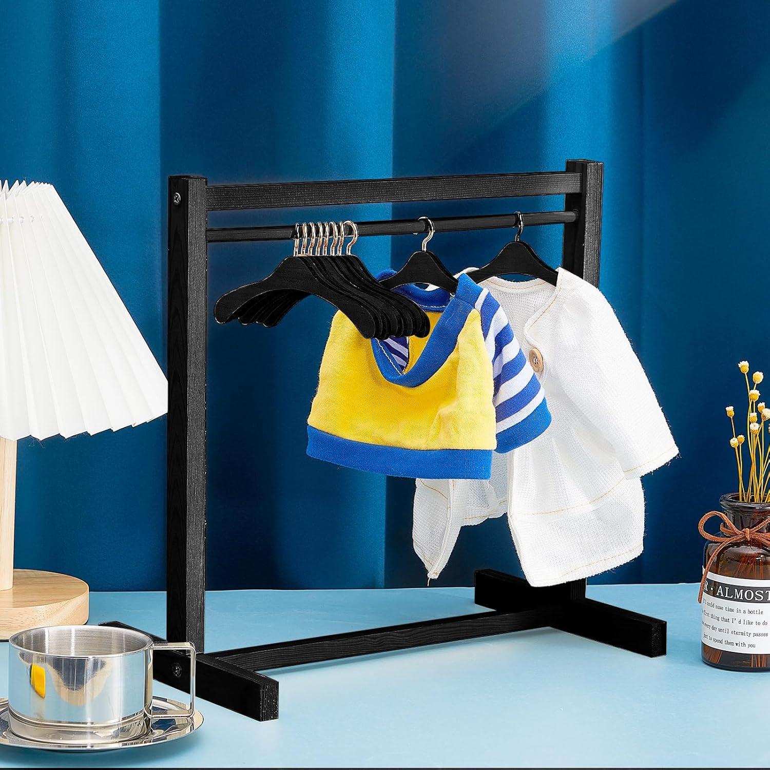 Perchero de Ropa para Muñecas Civaner 11 Piezas Negro