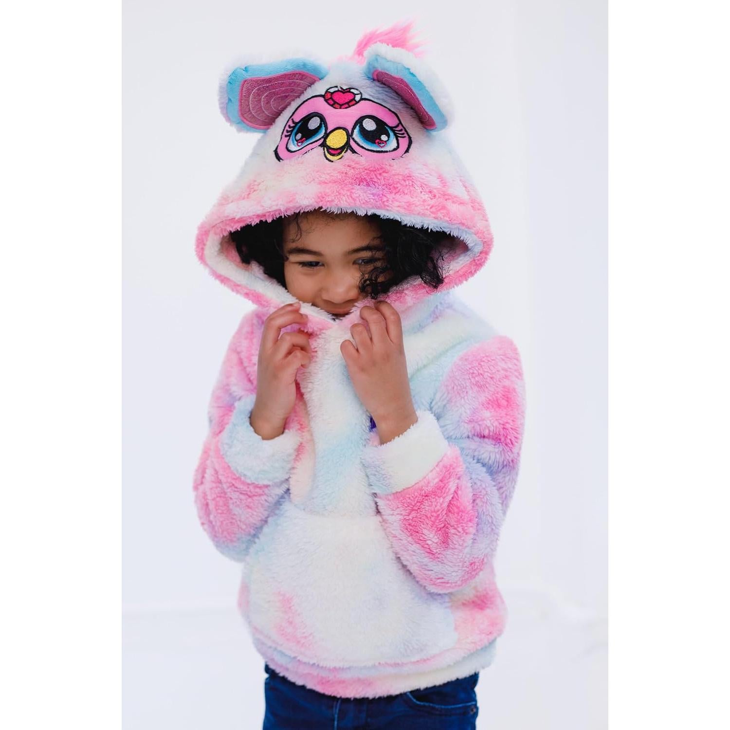 Sudadera con Capucha Furby Hasbro Niñas 4T - 14-16 Teñido Anudado