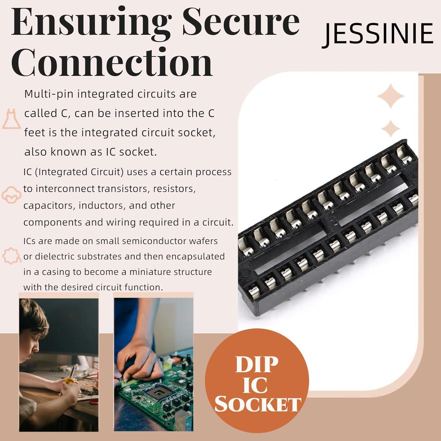 Adaptador Zócalo IC DIP 24 Pines JESSINIE 8 Piezas 2.54mm