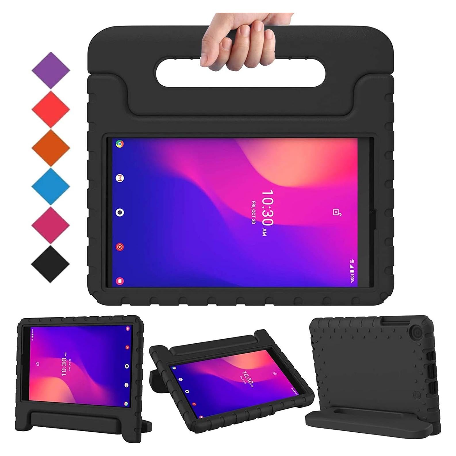 BMOUO Kids Case for Alcatel Joy Tab 2 8 inch 2020, Alcatel Joy Tab 2 Case, Shockproof Kids Friendly Convertible Handle Stand Case for Metroby t-Mobile Alcatel Joy Tab 2 8" Tablet Model: 9032Z - Black