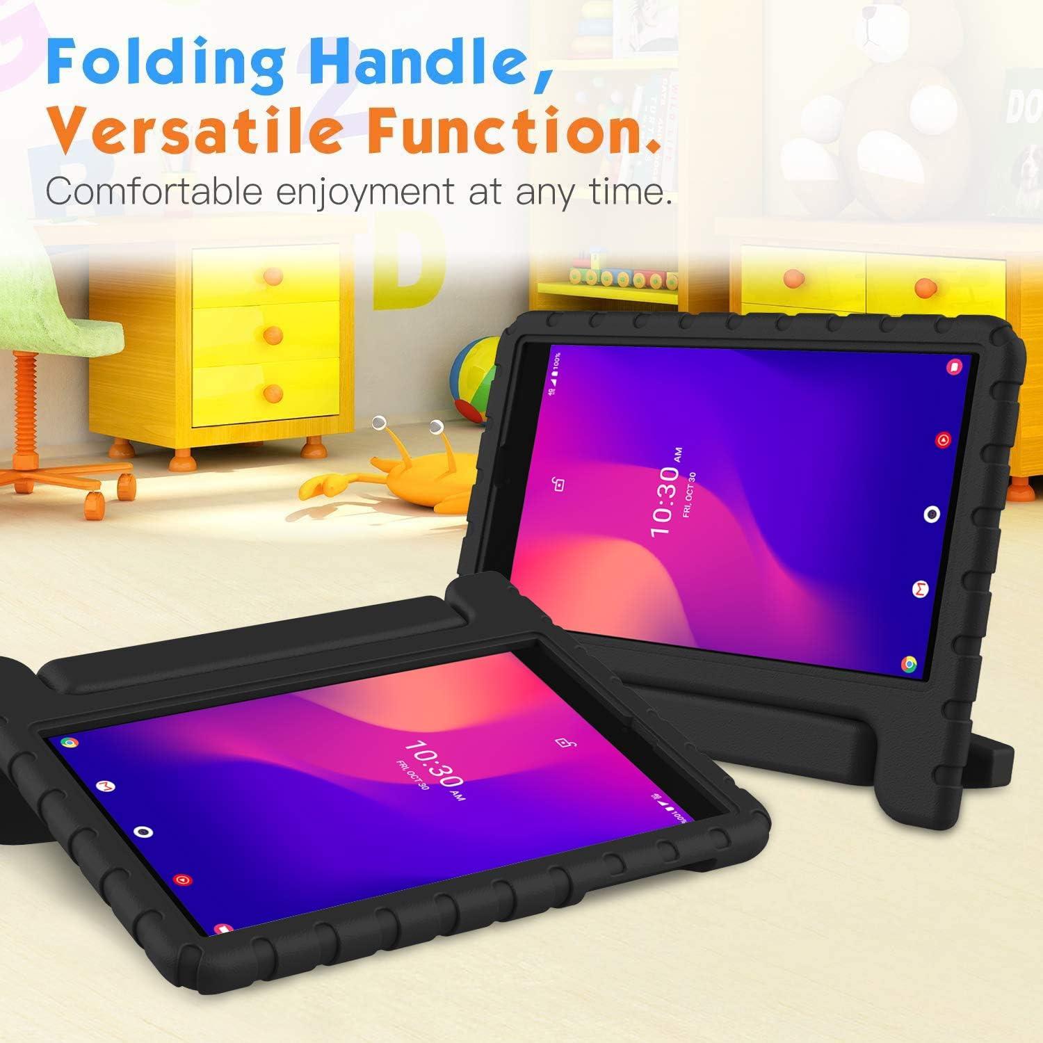 BMOUO Kids Case for Alcatel Joy Tab 2 8 inch 2020, Alcatel Joy Tab 2 Case, Shockproof Kids Friendly Convertible Handle Stand Case for Metroby t-Mobile Alcatel Joy Tab 2 8" Tablet Model: 9032Z - Black