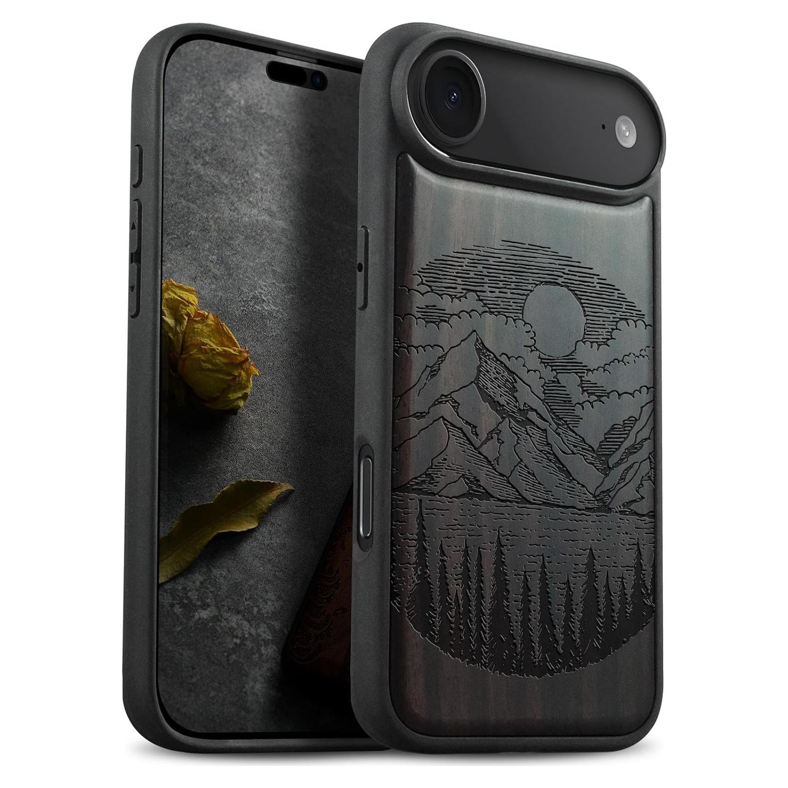 Funda de Madera Magnética Carveit para iPhone Air - Lagos Negro