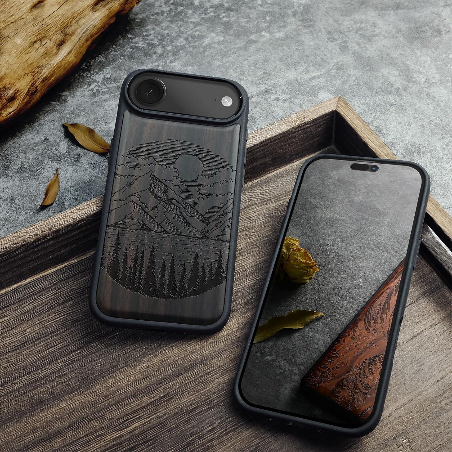 Funda de Madera Magnética Carveit para iPhone Air - Lagos Negro