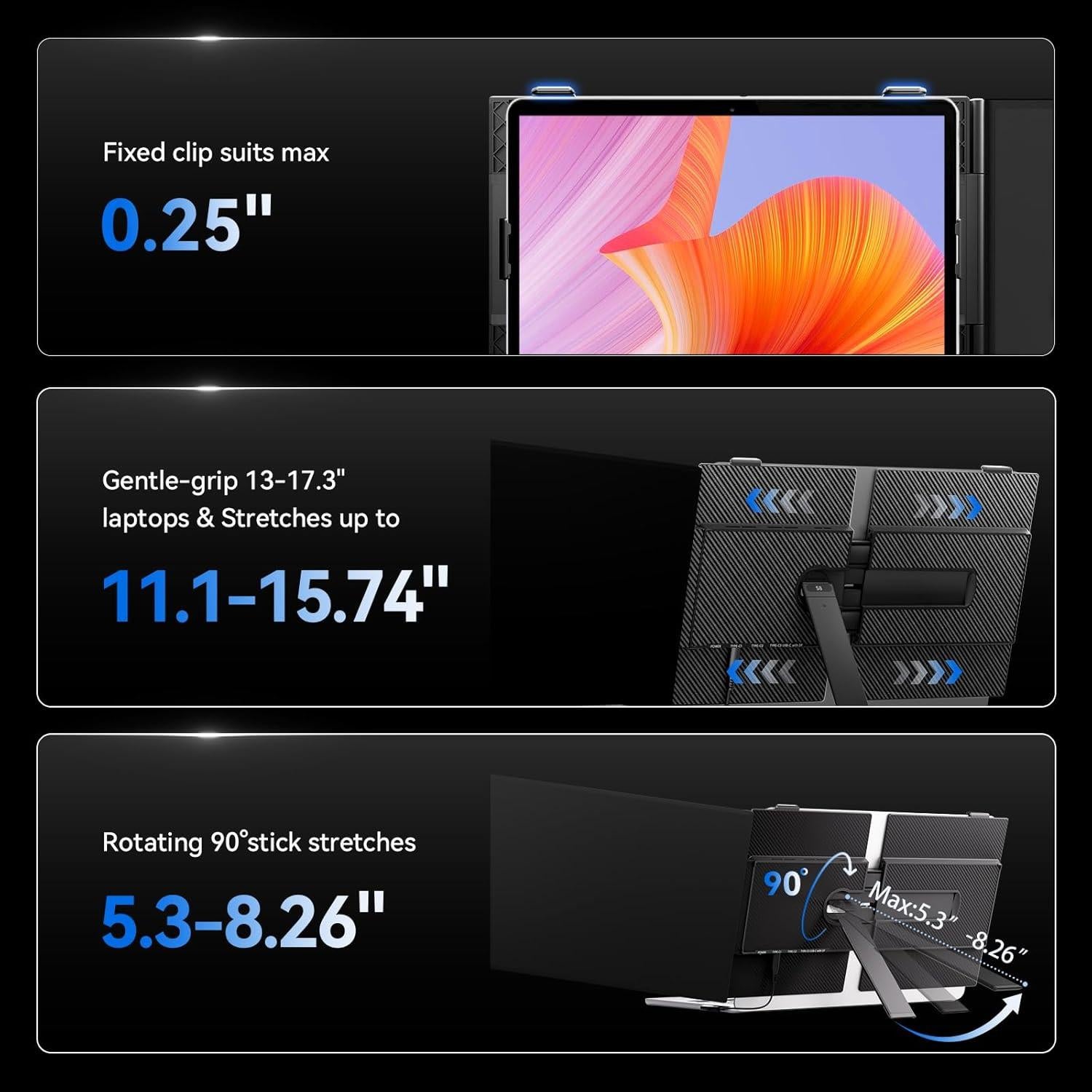 Extensor de Pantalla Portátil DZVW 14" 1080P FHD Ultra Ligero