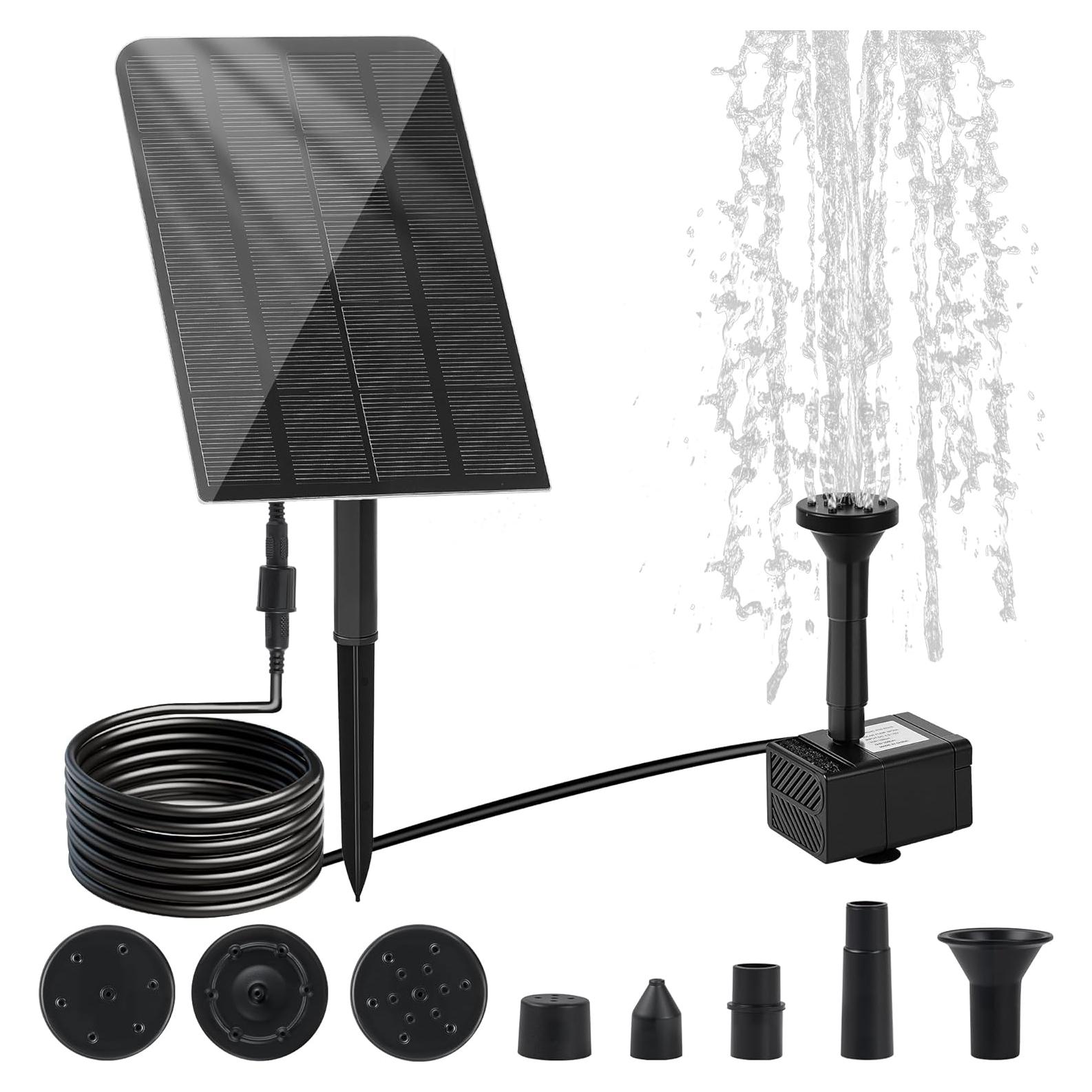 Fuente de Agua Solar 2.5W LAWOO para Jardín y Baño de Aves