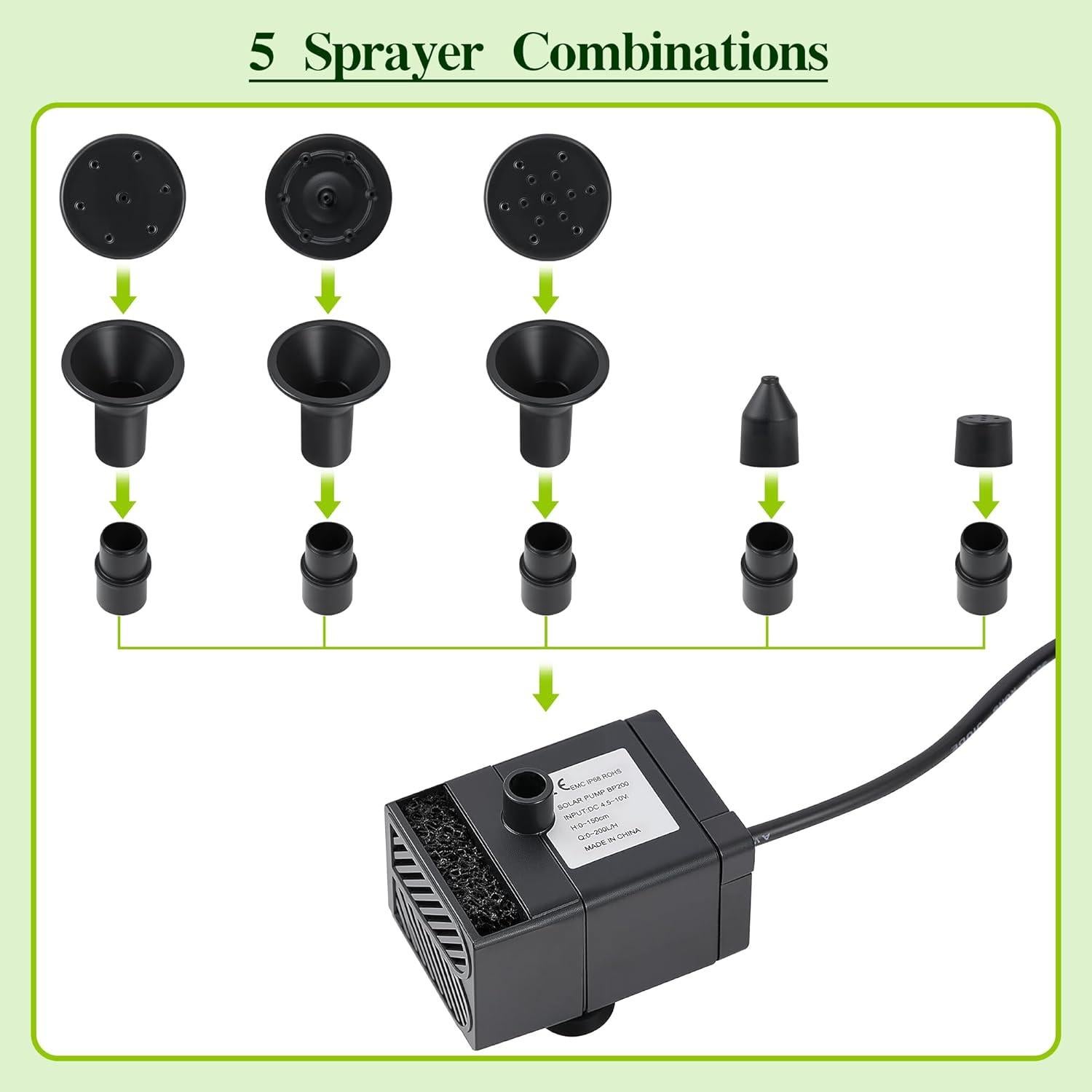 Fuente de Agua Solar 2.5W LAWOO para Jardín y Baño de Aves