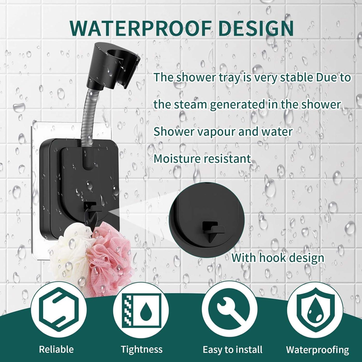 Soporte de Ducha Ajustable 360° Jigspsyzh Montaje en Pared