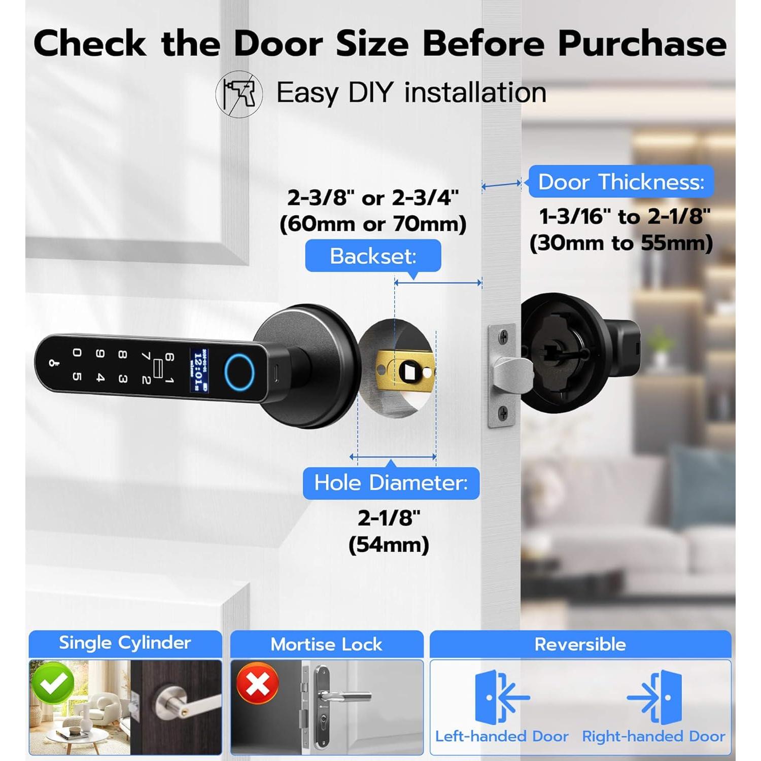 Cerradura Inteligente de Puerta Anweller H1 con Huella Dactilar