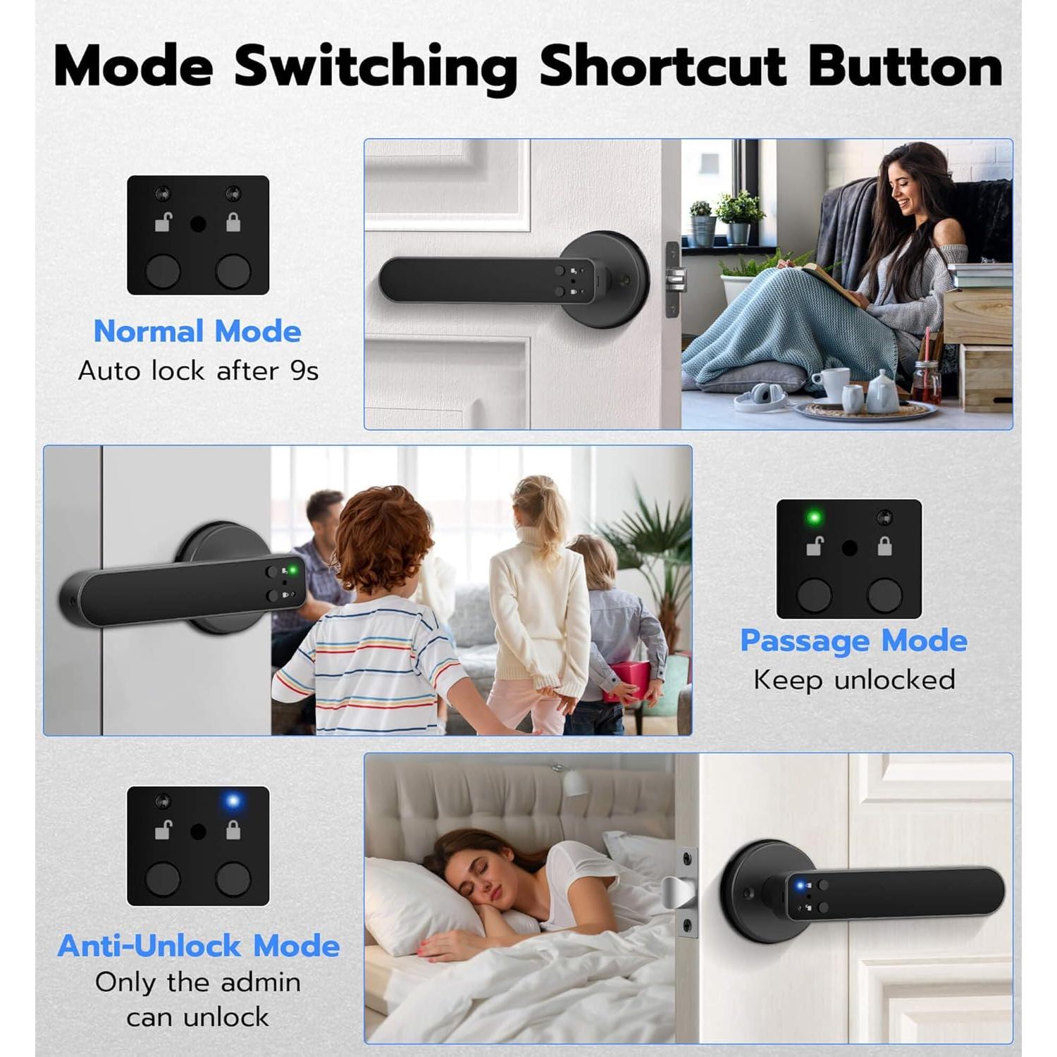 Cerradura Inteligente de Puerta Anweller H1 con Huella Dactilar