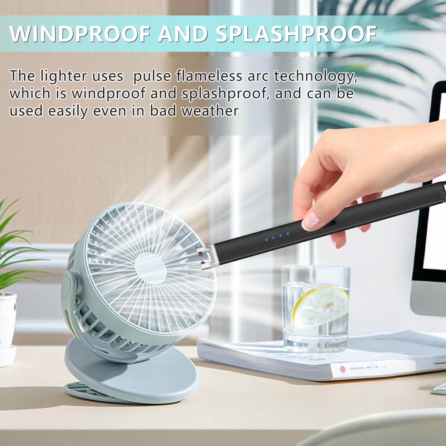 Encendedor Eléctrico Recargable KOULATE Negro con Luz LED