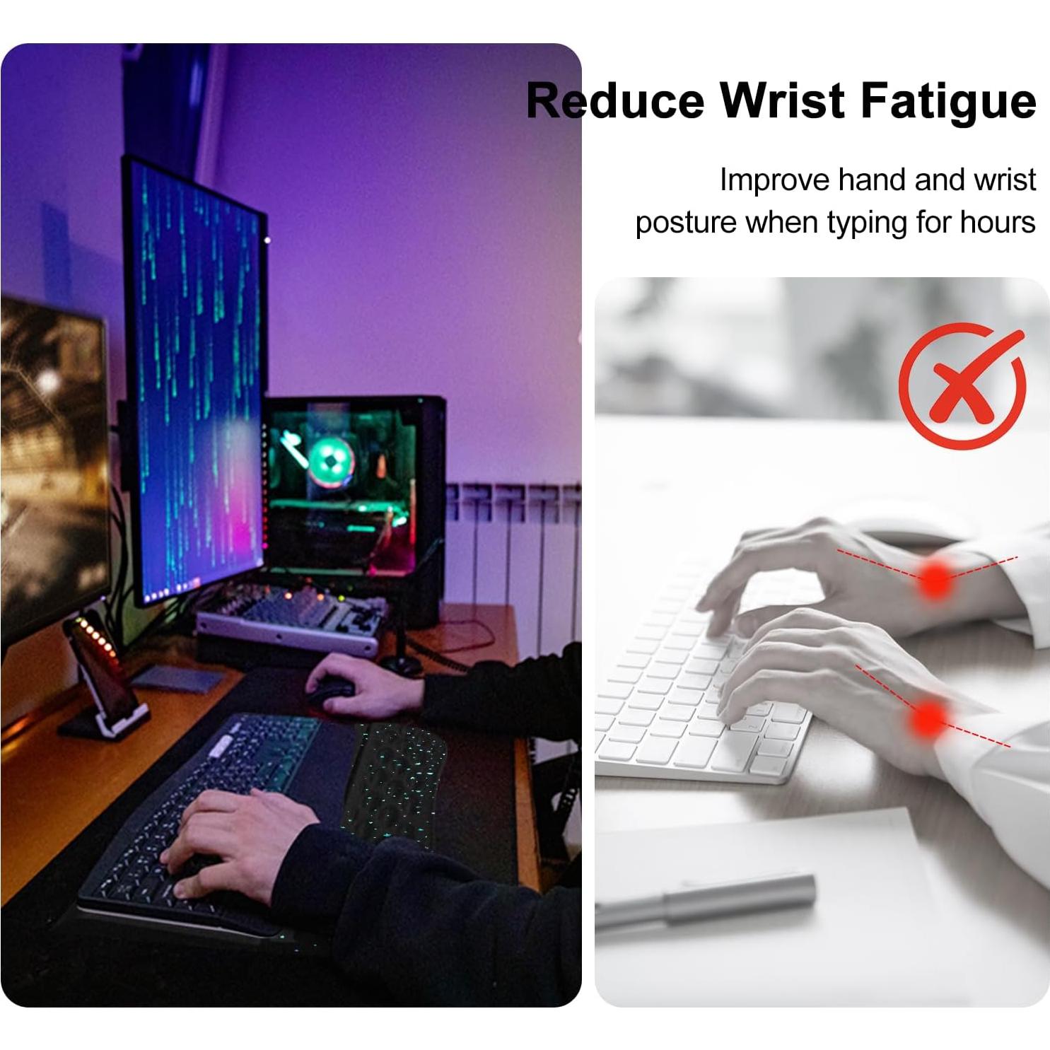 Soporte Ergonómico para Teclado Jinaply con Reposamuñecas Azul