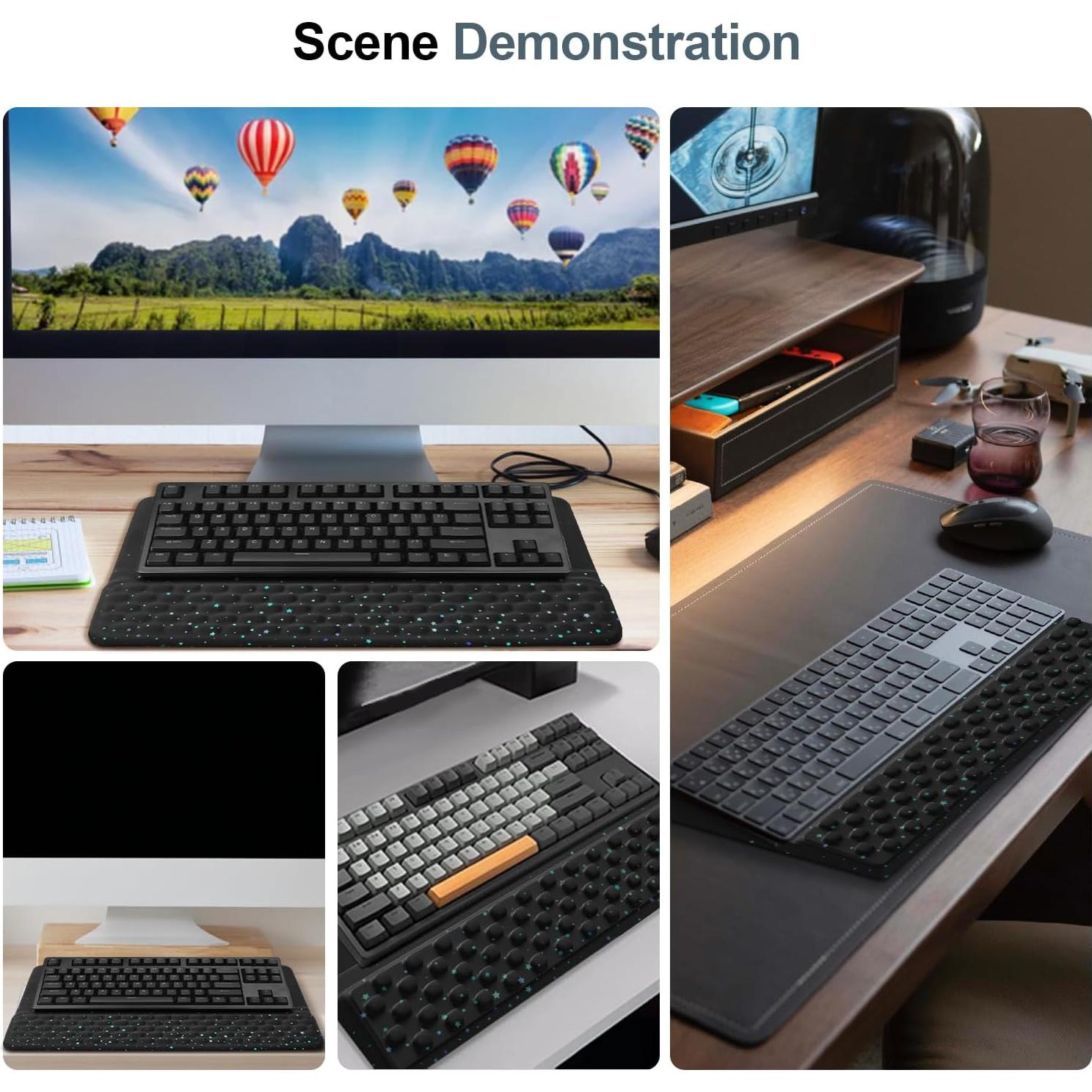 Soporte Ergonómico para Teclado Jinaply con Reposamuñecas Azul