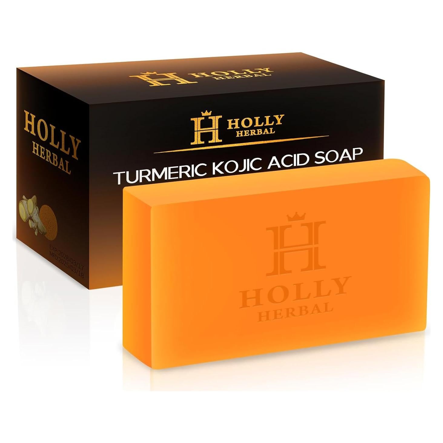 Jabón de Cúrcuma HOLLY HERBAL 80.5g Eliminador de Manchas