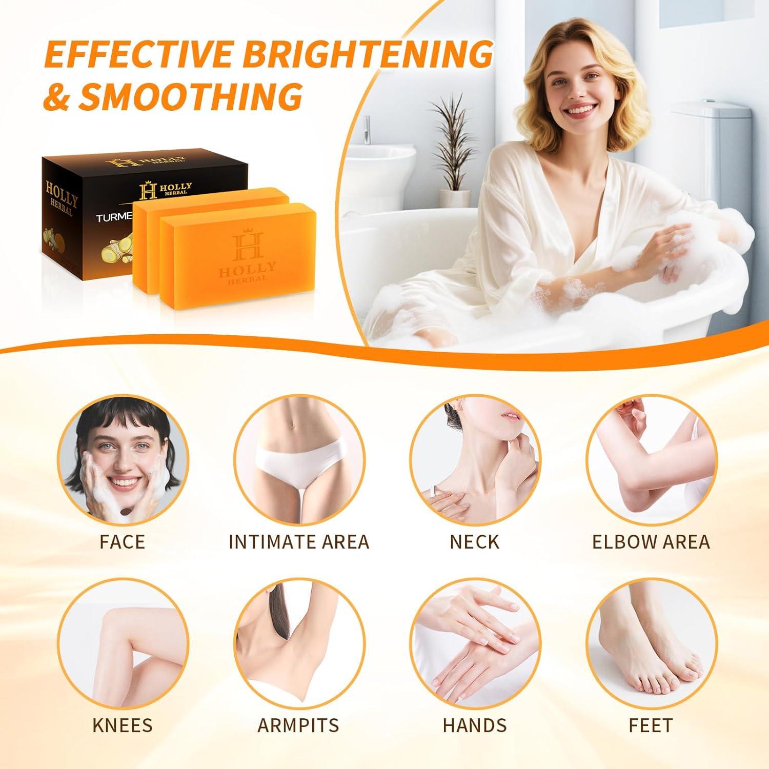 Jabón de Cúrcuma HOLLY HERBAL 80.5g Eliminador de Manchas