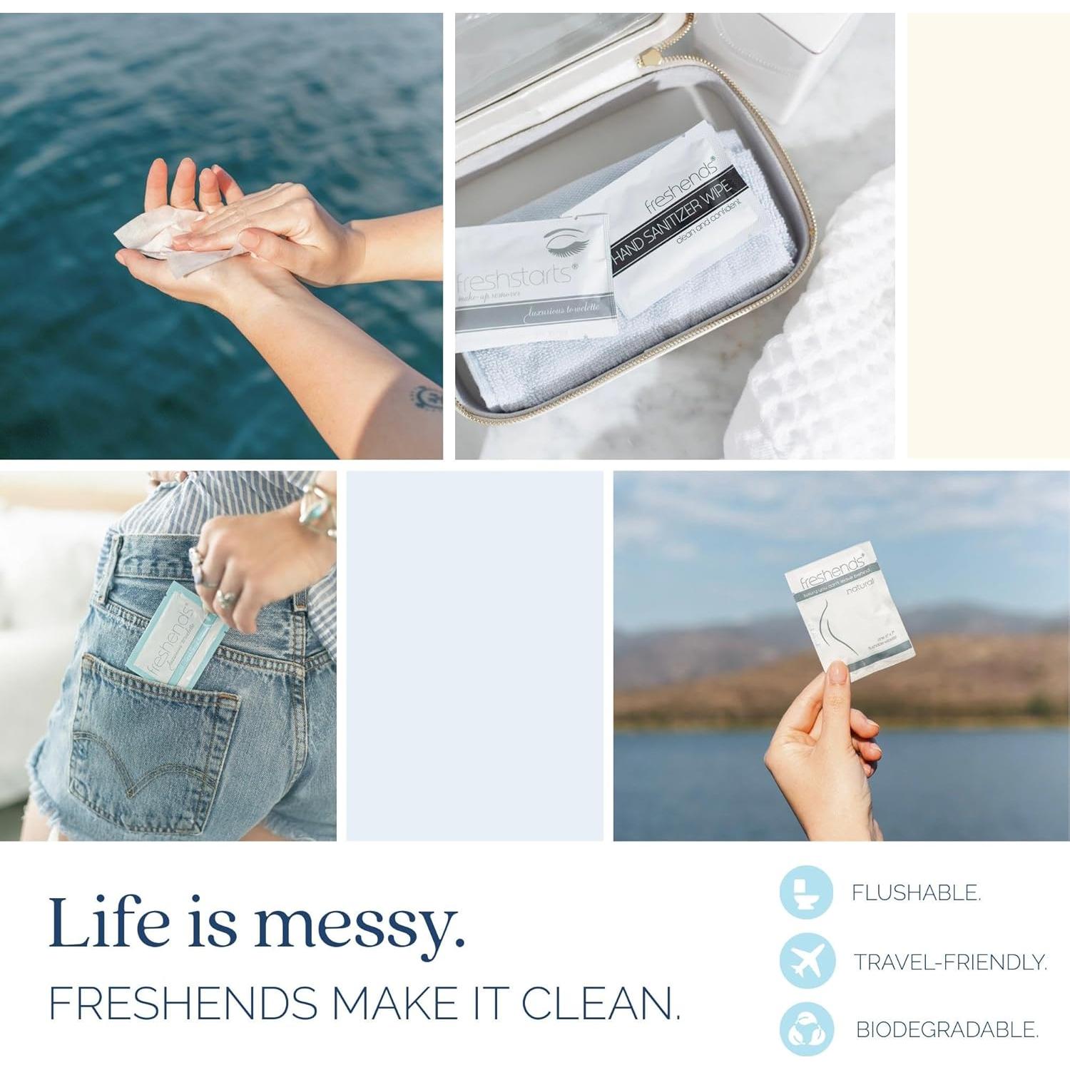 Toallitas desmaquillantes desechables Freshstarts 100 unidades gris