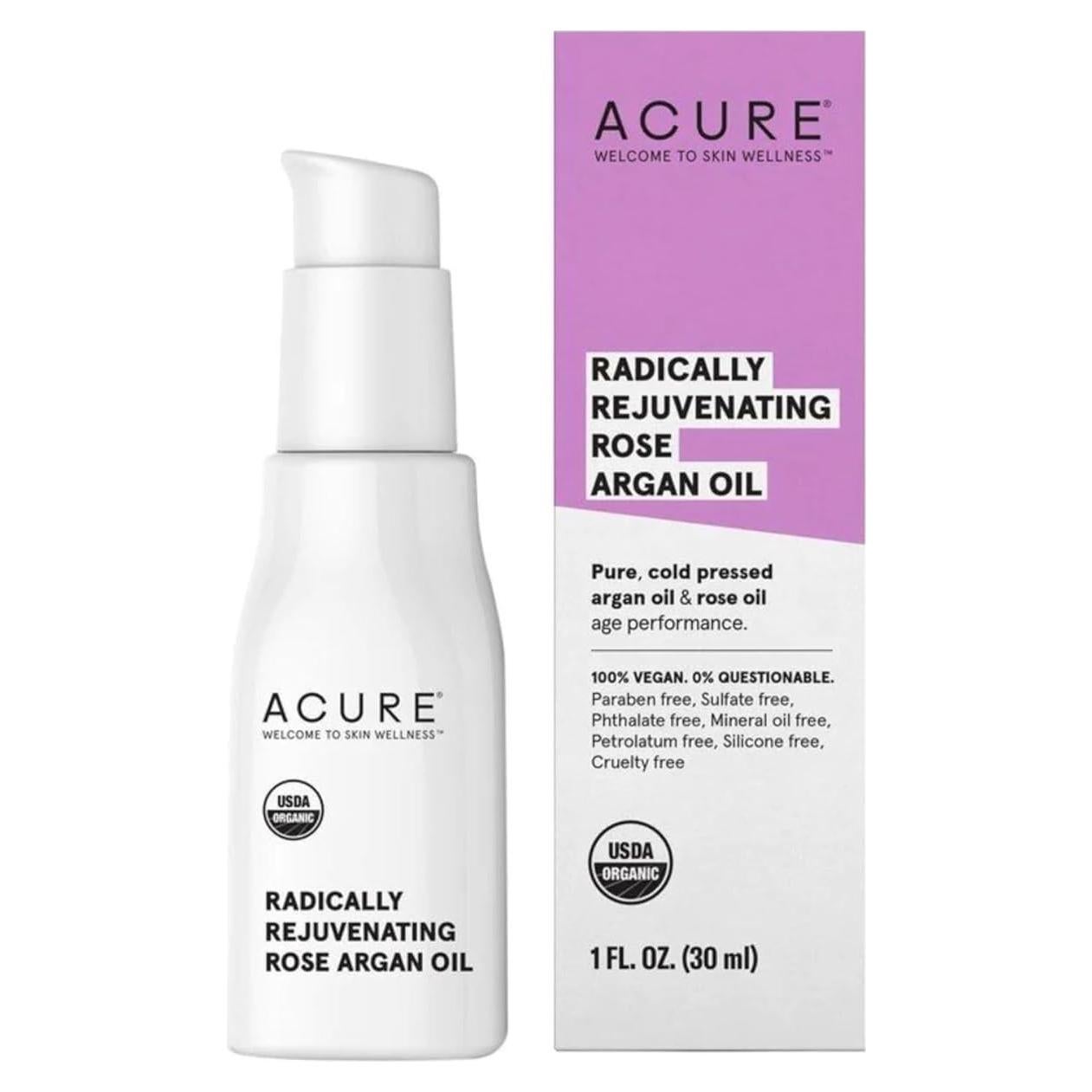ACURE Aceite de Rosa Argan 29.57 ml - Suero Facial y Corporal