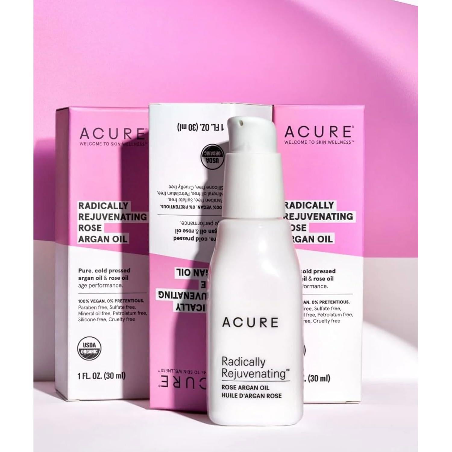 ACURE Aceite de Rosa Argan 29.57 ml - Suero Facial y Corporal