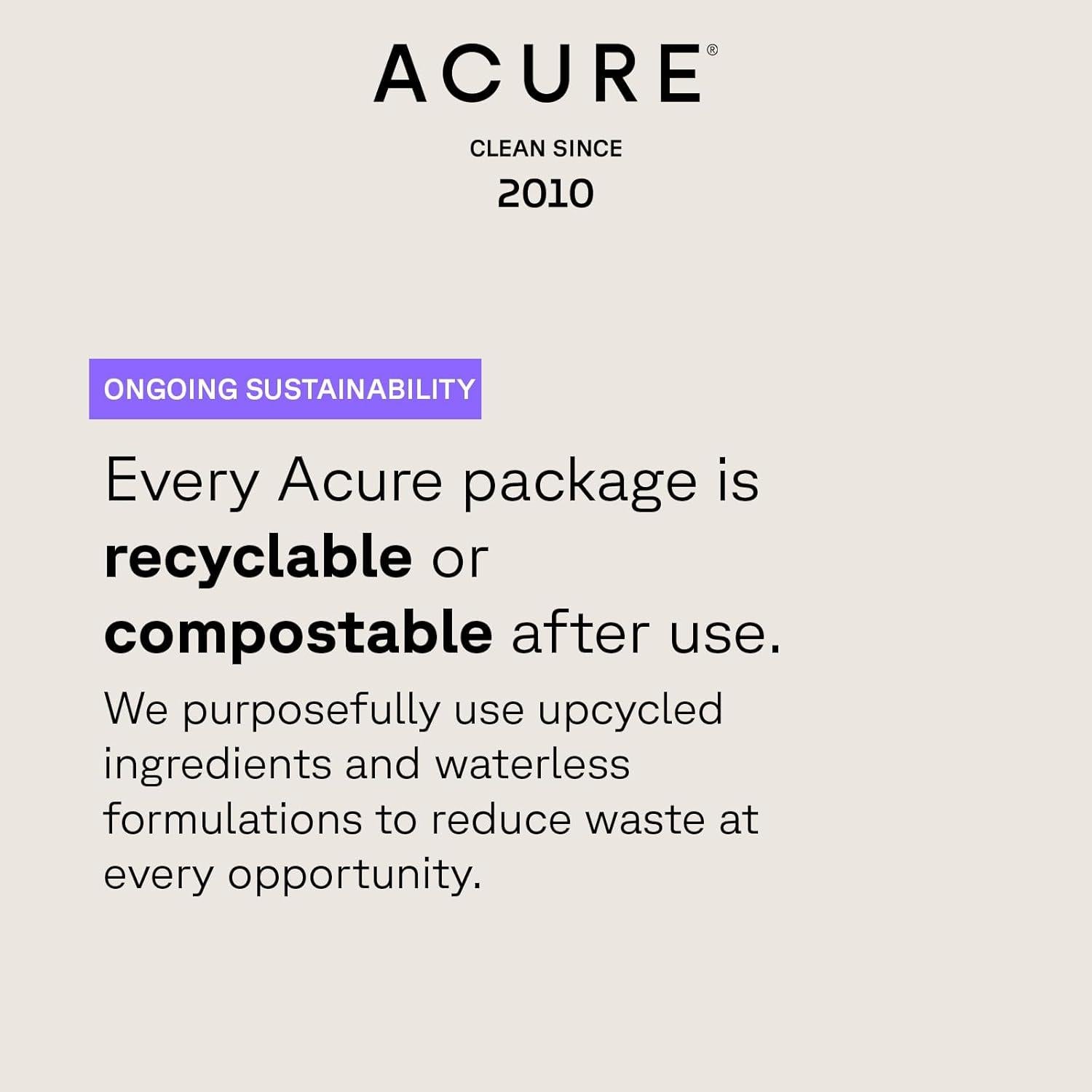 ACURE Aceite de Rosa Argan 29.57 ml - Suero Facial y Corporal