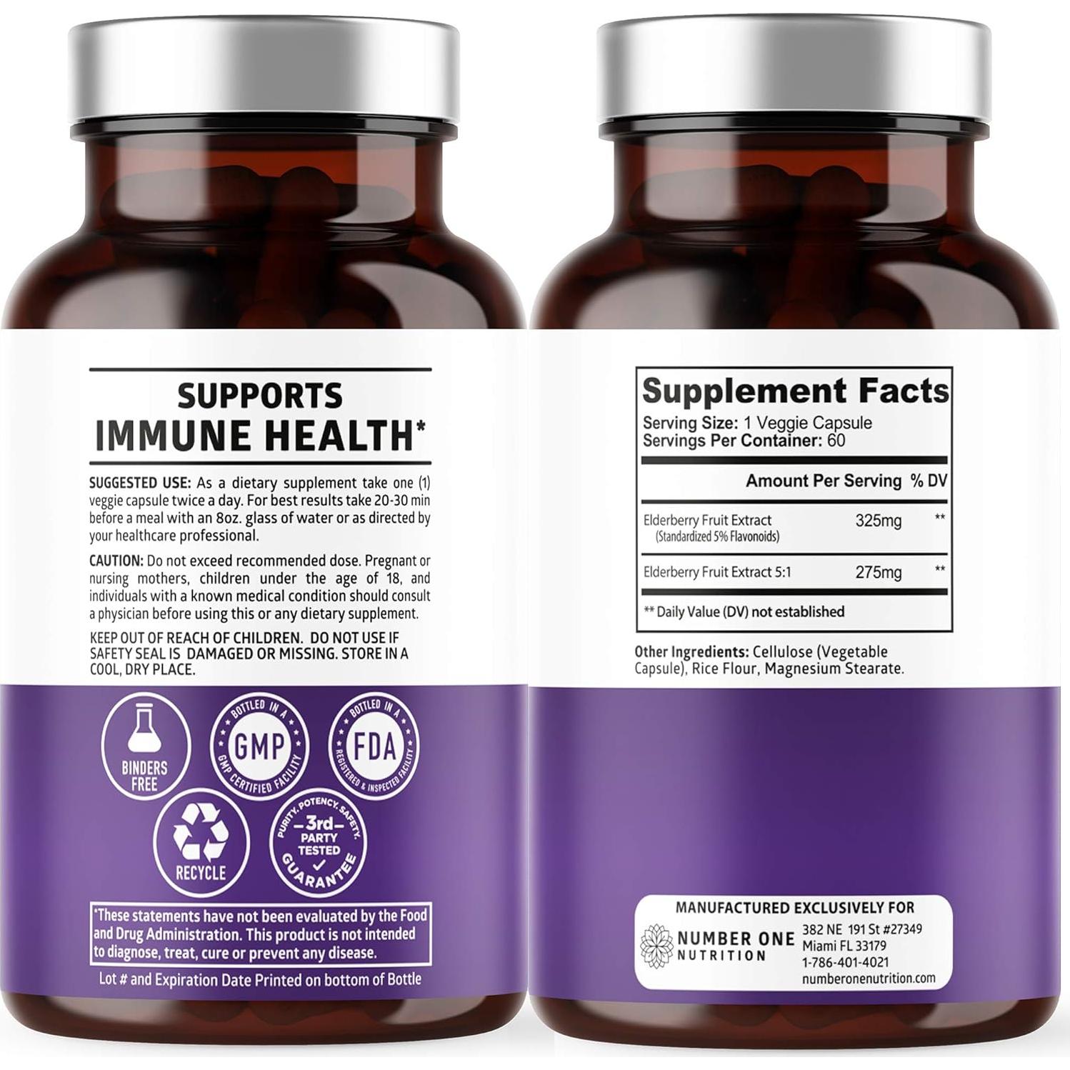 Cápsulas de Saúco Negro Premium N1N - 60 Veganas Antioxidantes