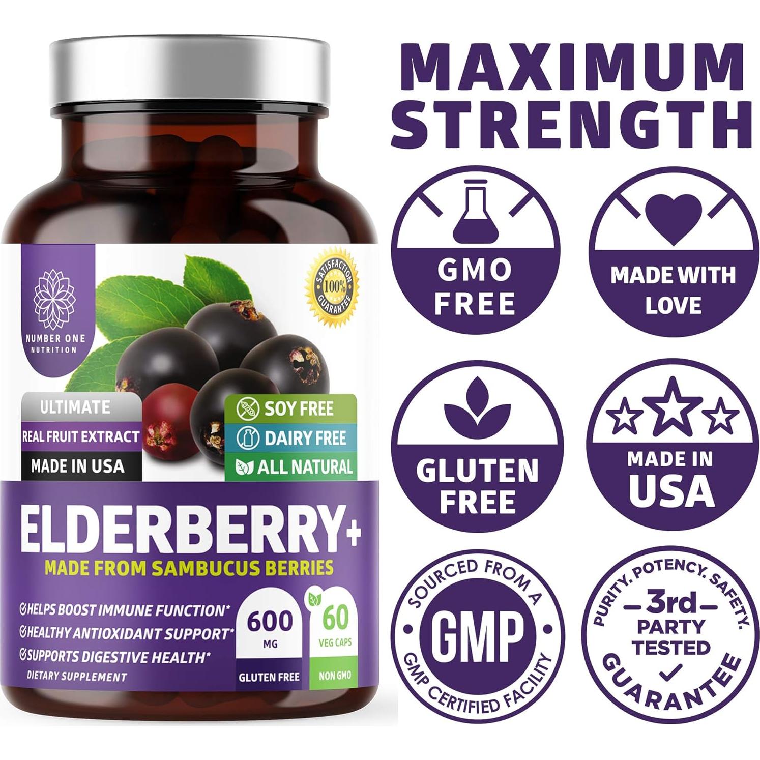 Cápsulas de Saúco Negro Premium N1N - 60 Veganas Antioxidantes