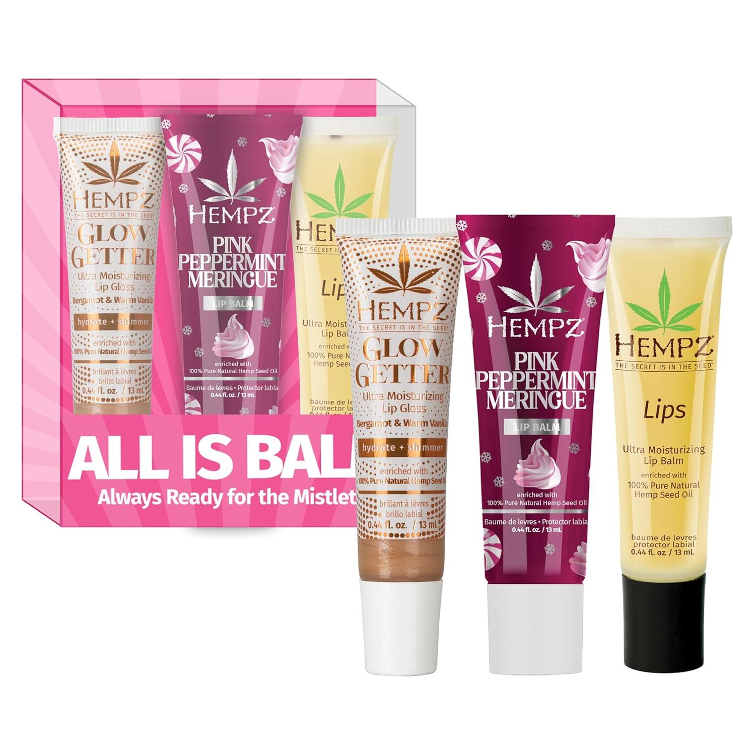 Kit de Bálsamos Labiales Hempz Todo es Balm - 3 Piezas 13 ml