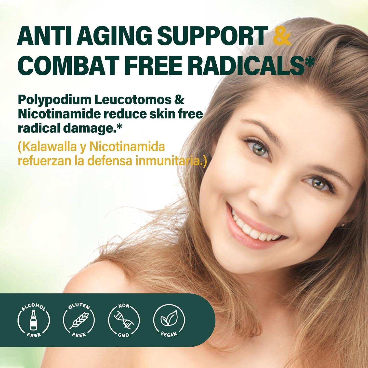 Gotas Polypodium Leucotomos 59.15ml - Suplemento Antienvejecimiento