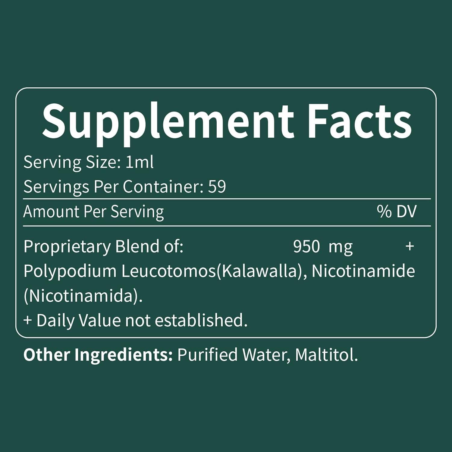 Gotas Polypodium Leucotomos 59.15ml - Suplemento Antienvejecimiento