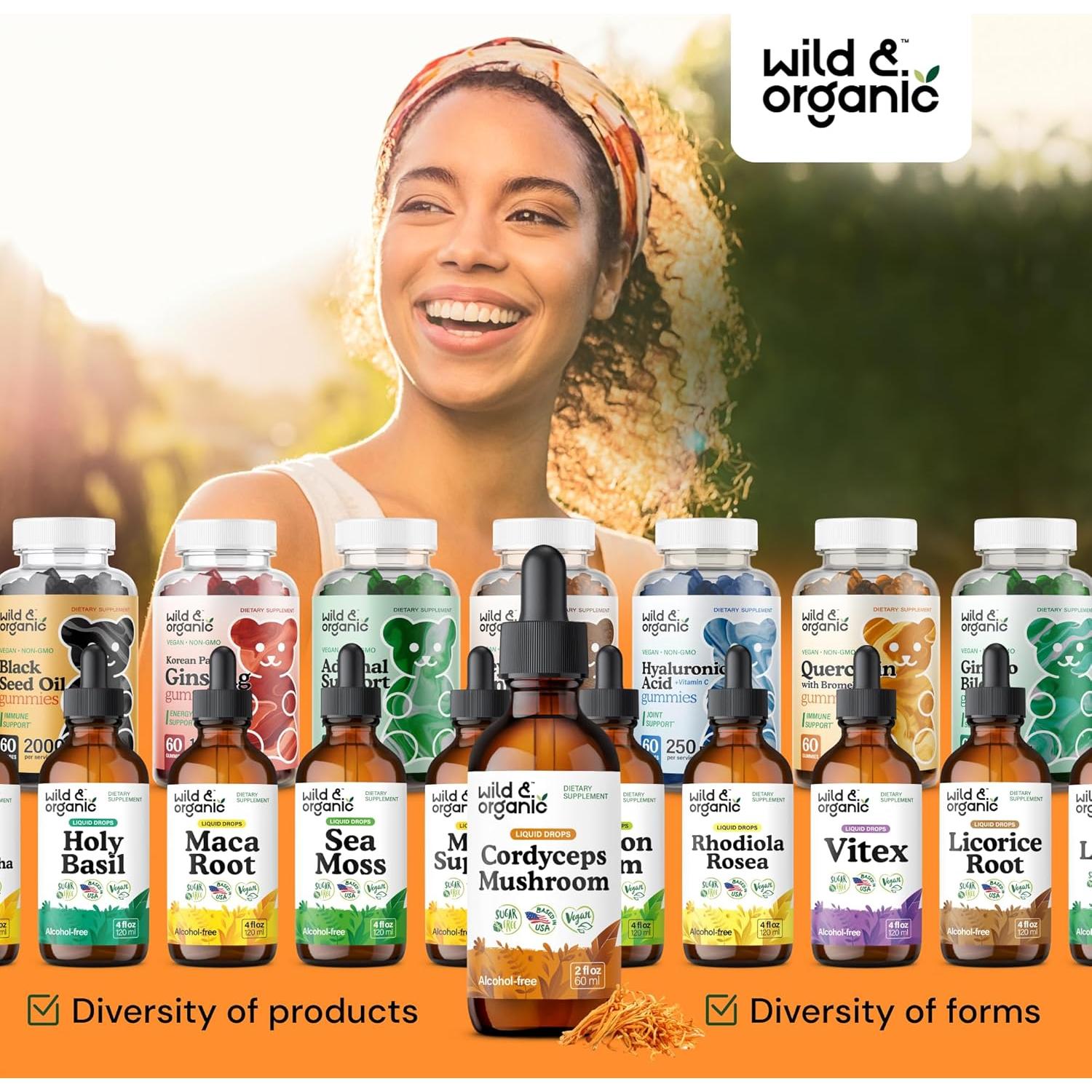 Extracto de Hongo Cordyceps Silvestre Wild & Organic 59 ml