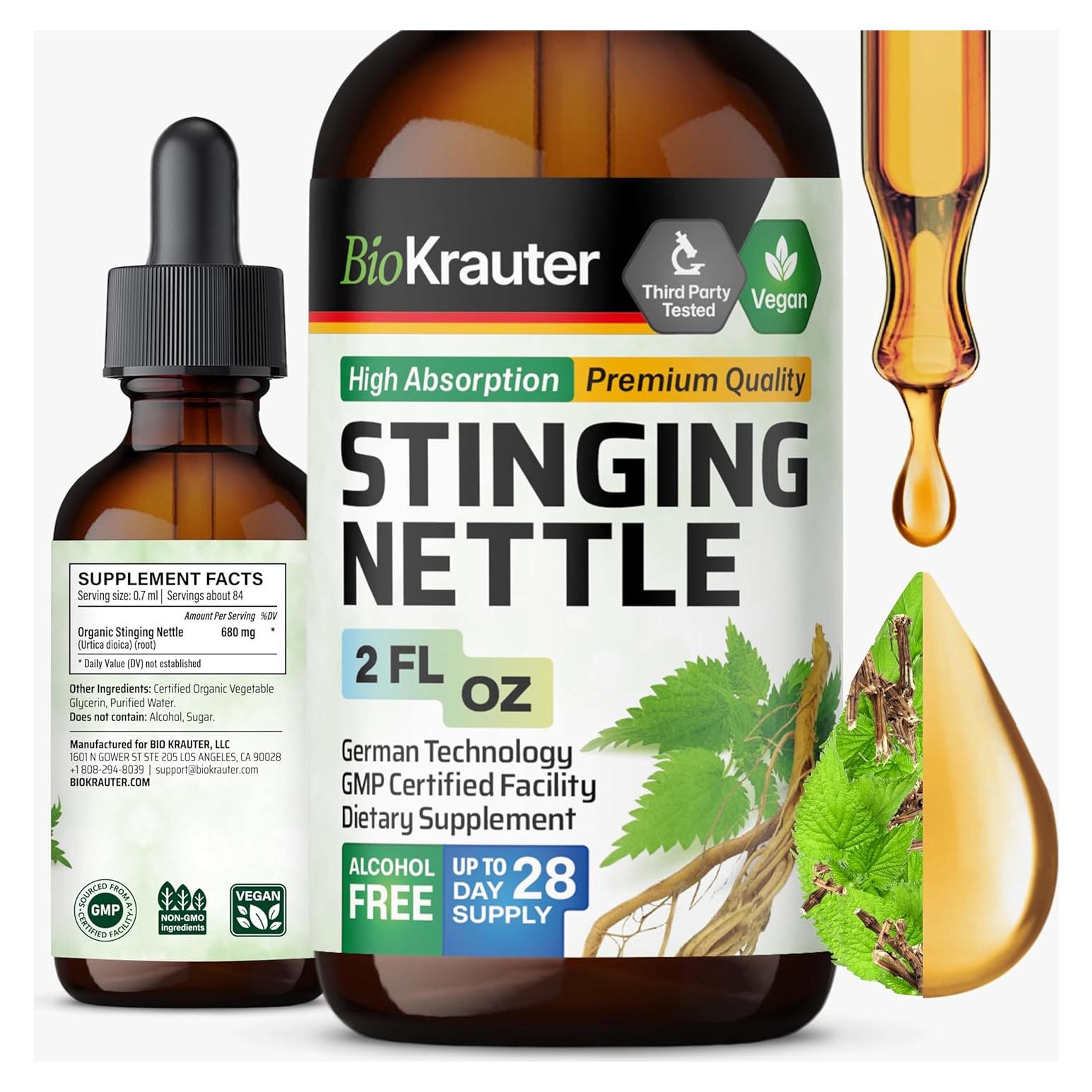 Tintura de Ortiga BioKrauter 60 ml - Suplemento Vegano Urinario