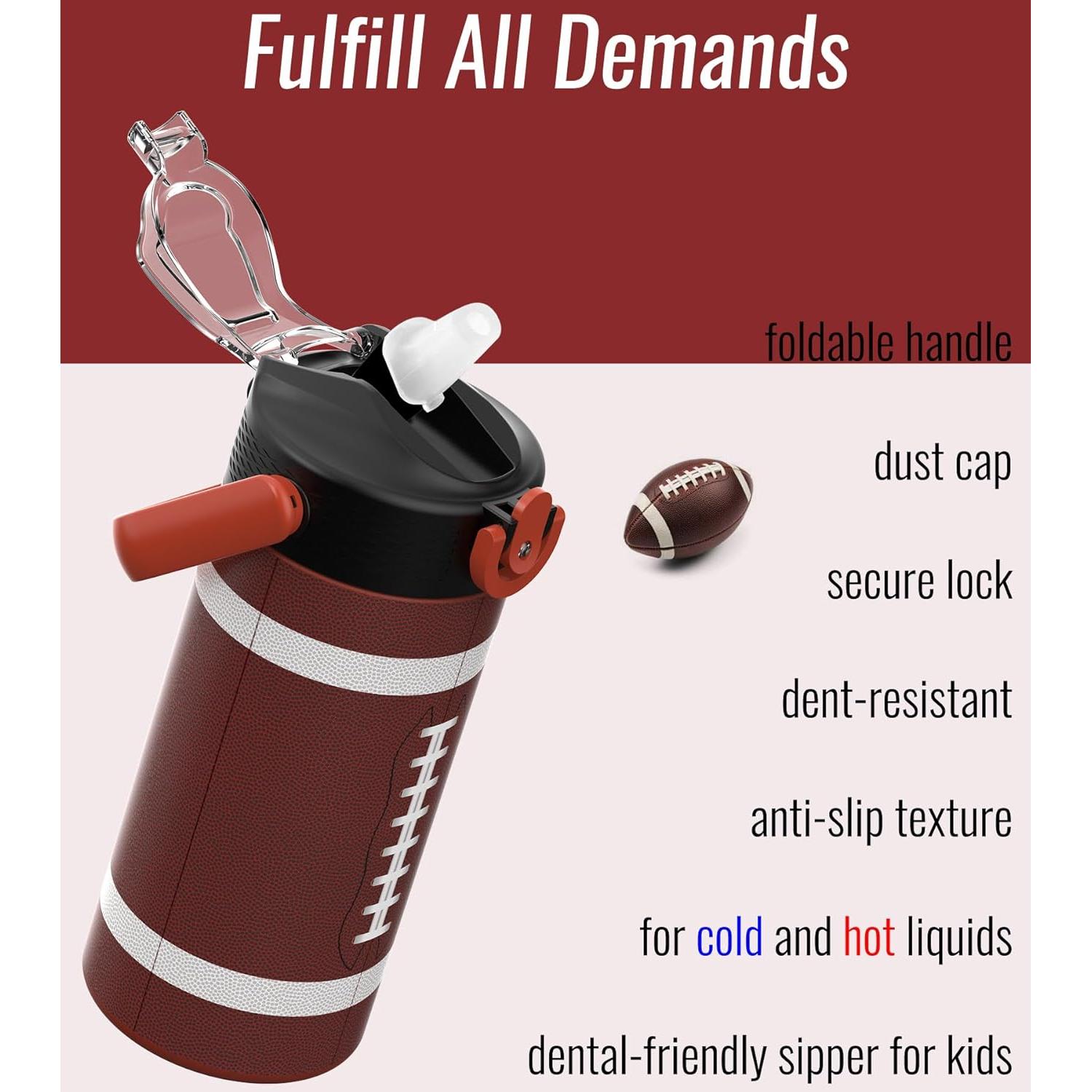 Botella de Agua Aislada MYFOREST 400ml Fútbol Americano