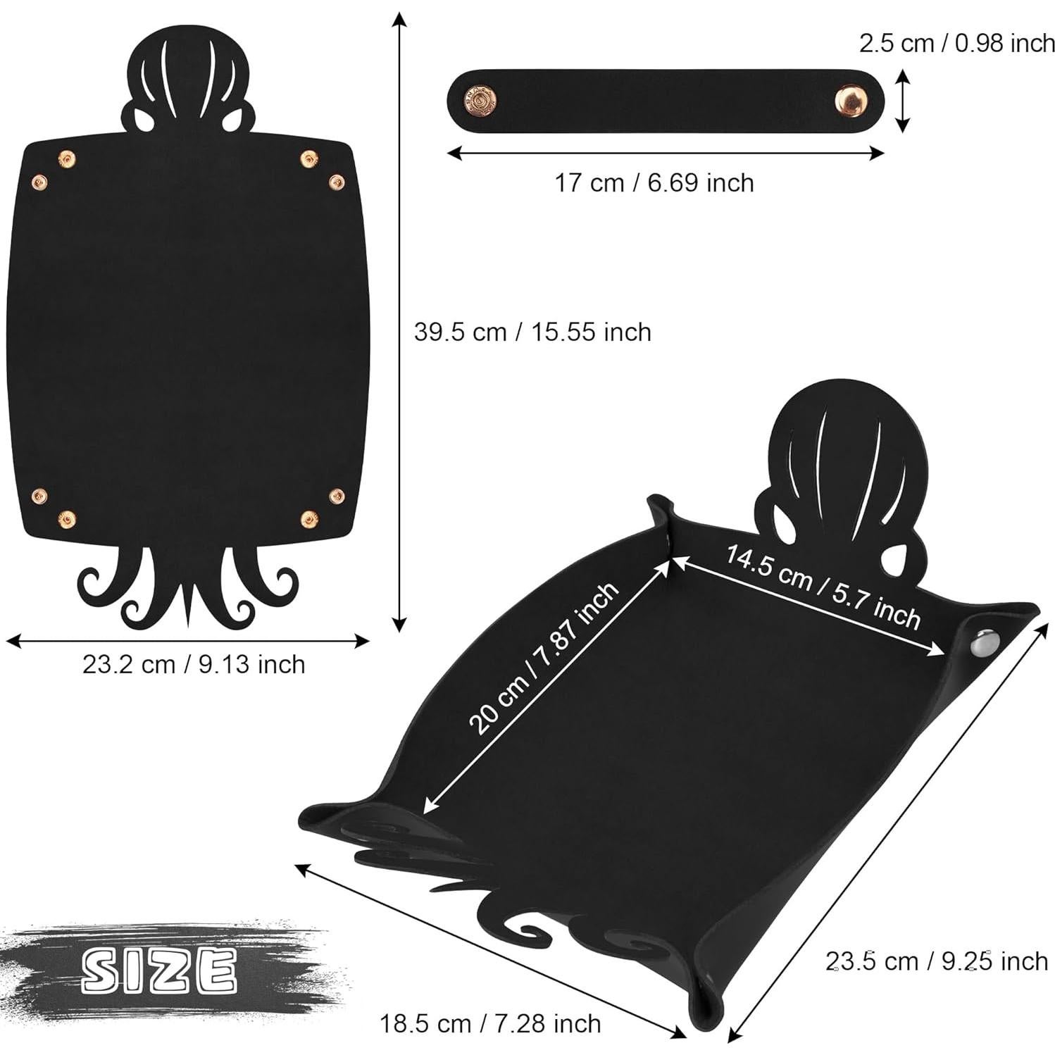 Bandeja de Dados SIQUK Pulpo 2 Piezas PU Negro Rojo