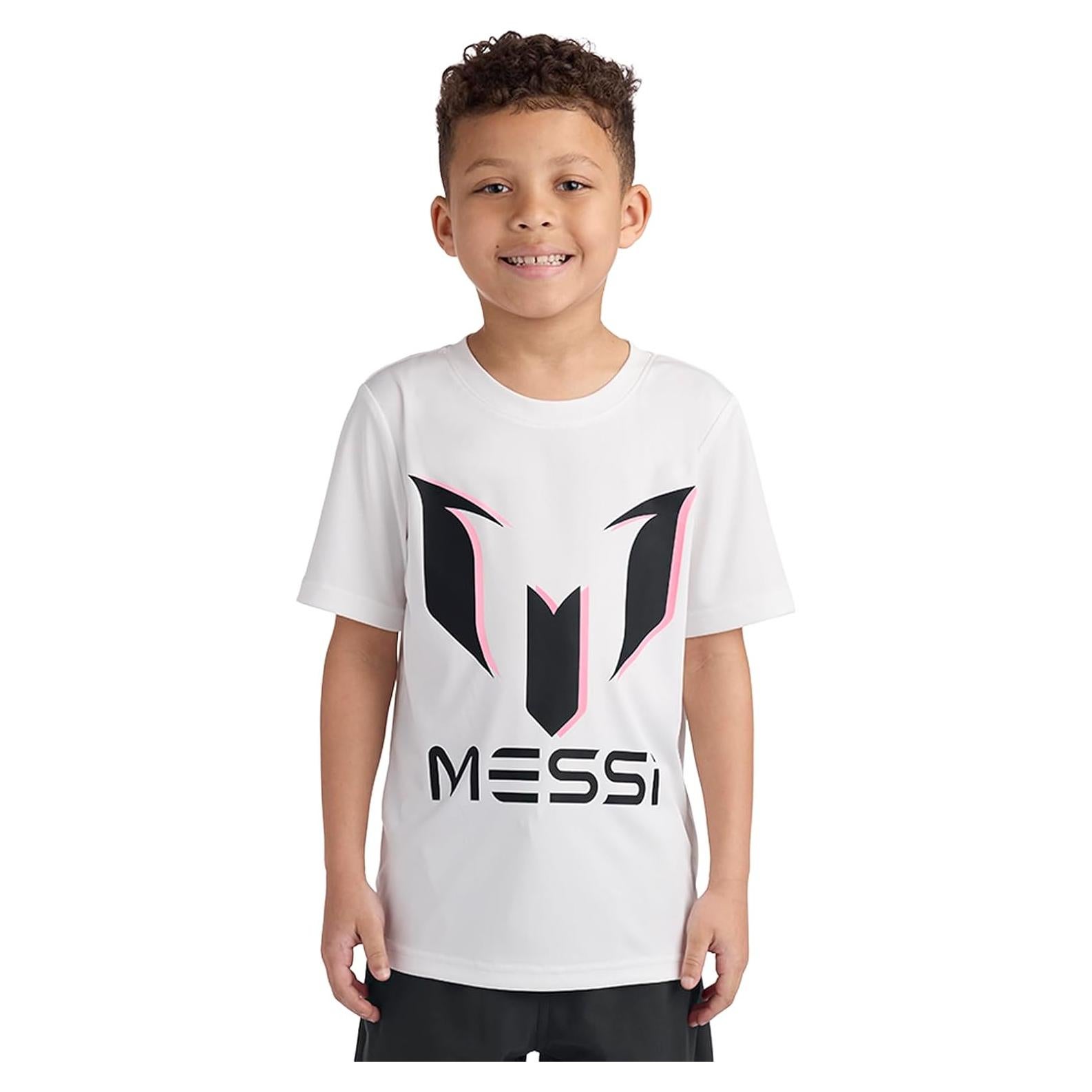 Camiseta de Manga Corta Messi para Niños - Talla 4 - Blanca