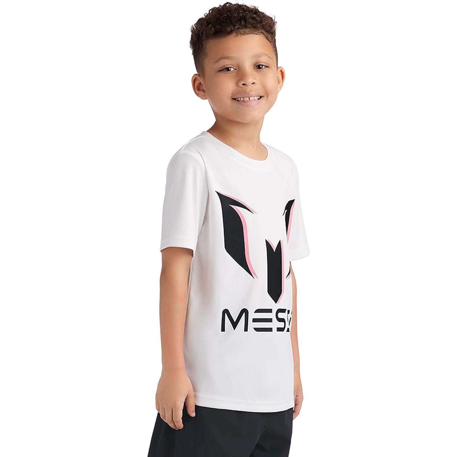 Camiseta de Manga Corta Messi para Niños - Talla 4 - Blanca
