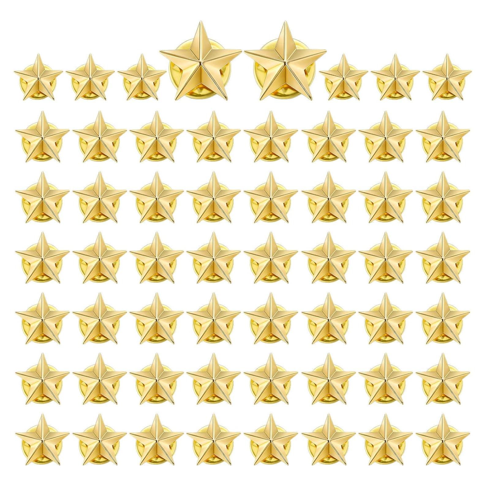 60 Pines de Estrella 3D Kenning para Mochilas y Ropa